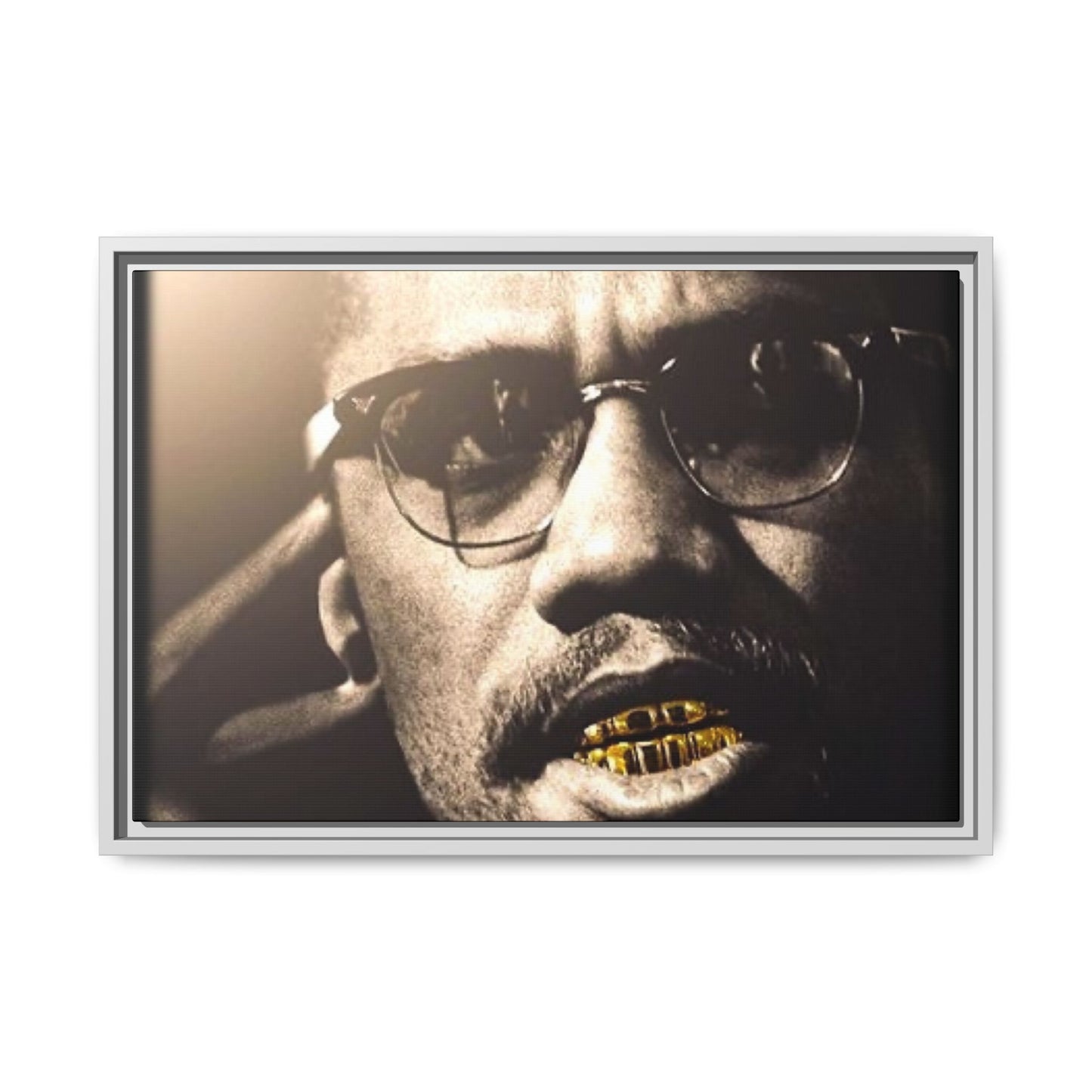 Malcom X  Matte Canvas, Framed (Multi-color)