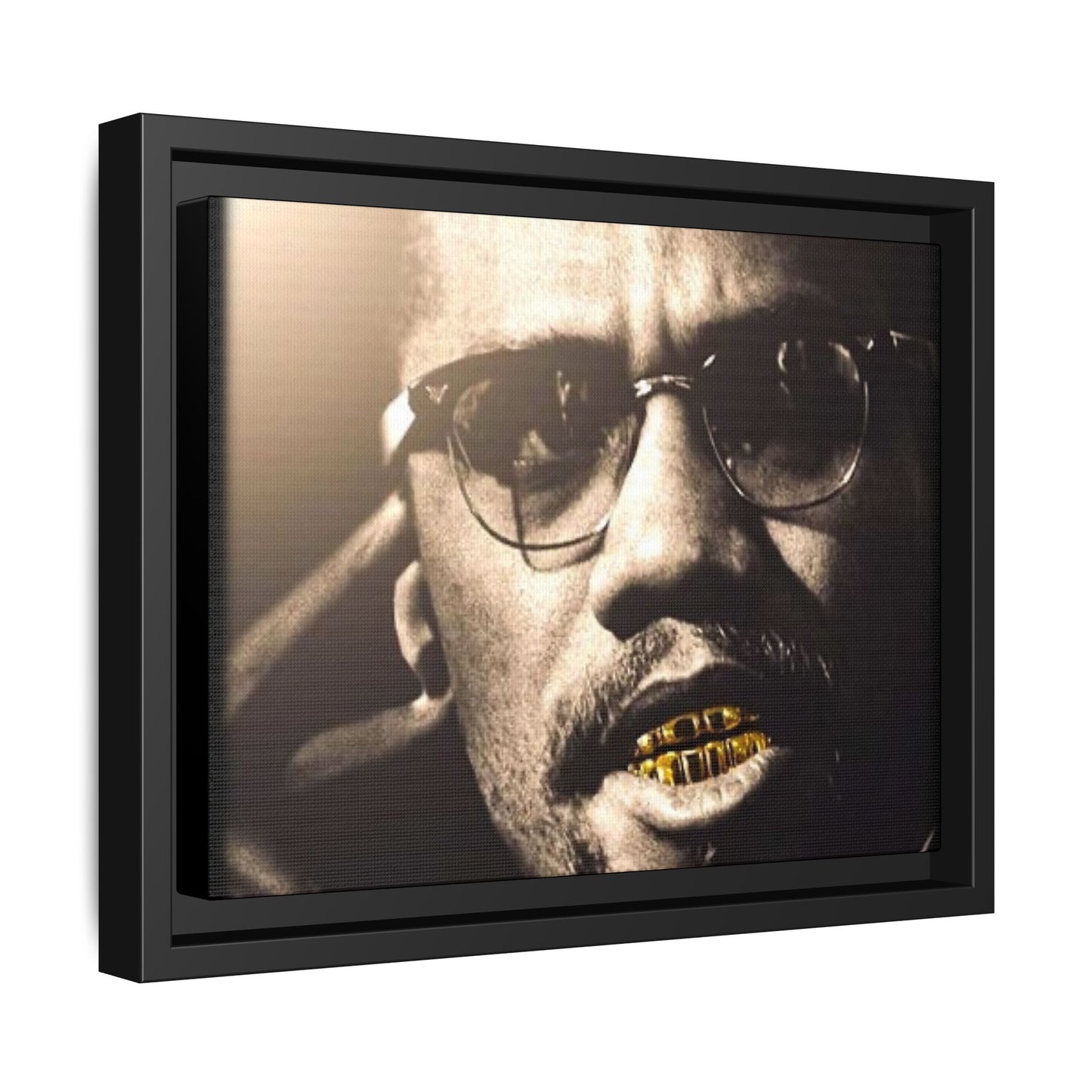 Malcom X  Matte Canvas, Framed (Multi-color)