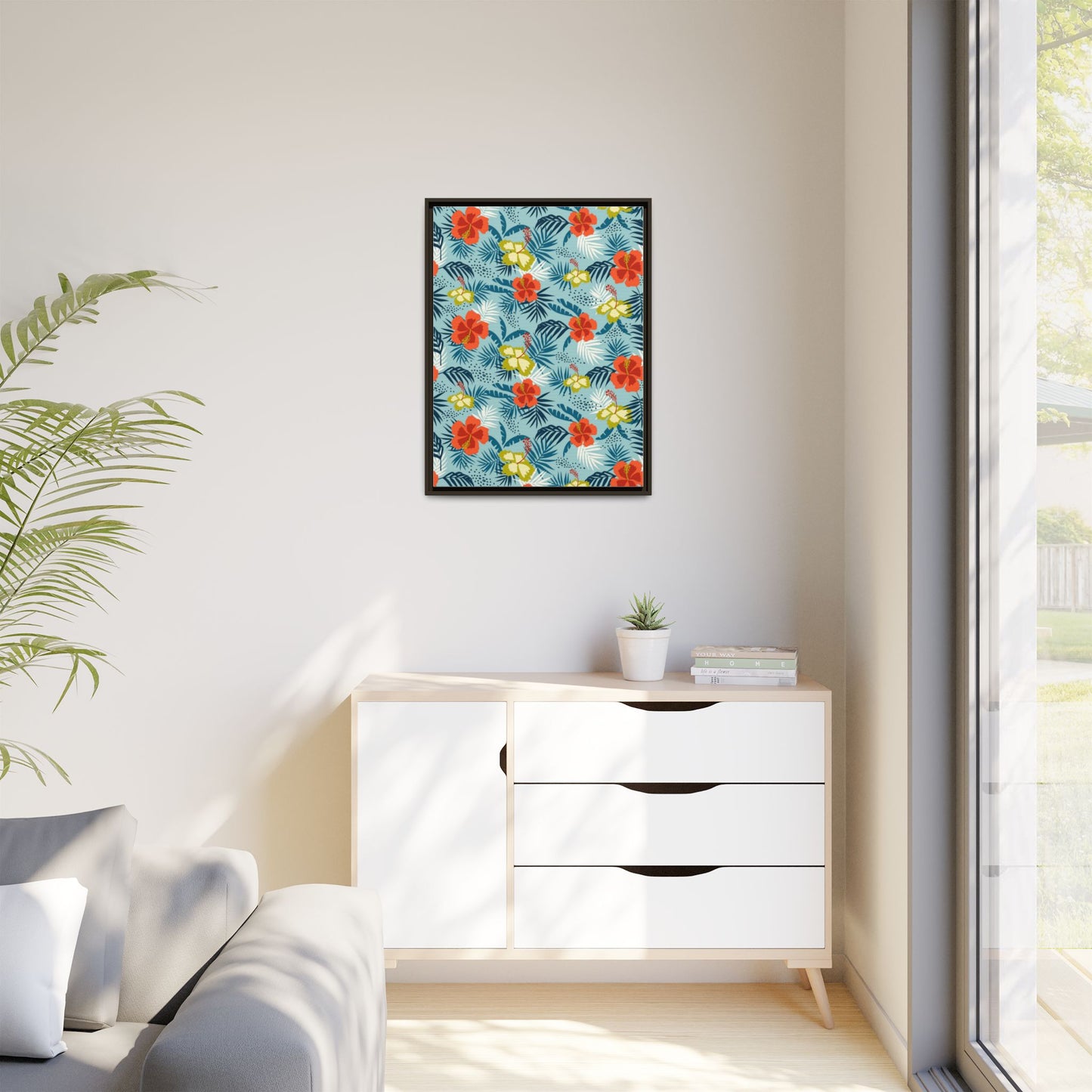Tropical Summer Framed Matte Canvas Art
