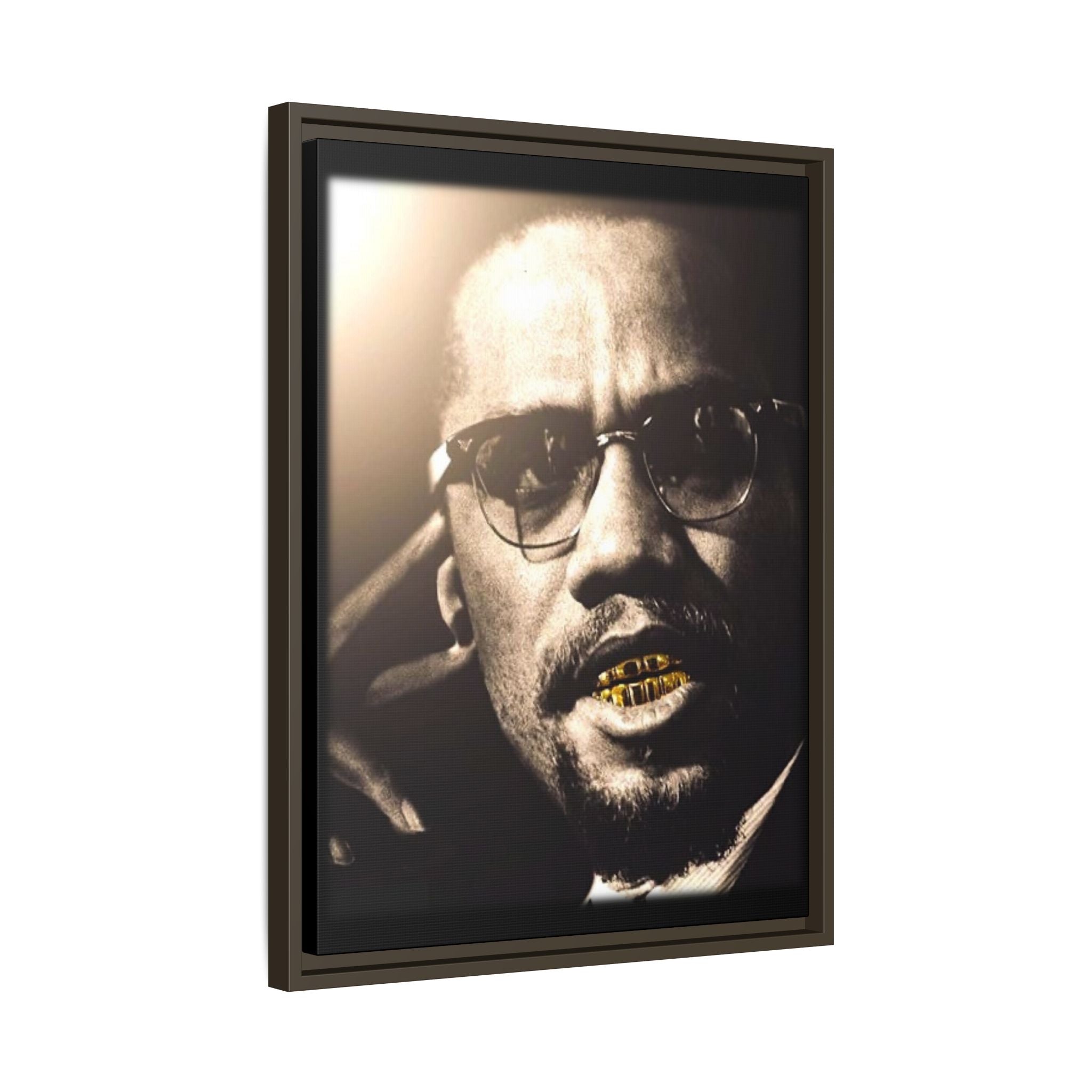 Malcom X  Matte Canvas, Framed (Multi-color)