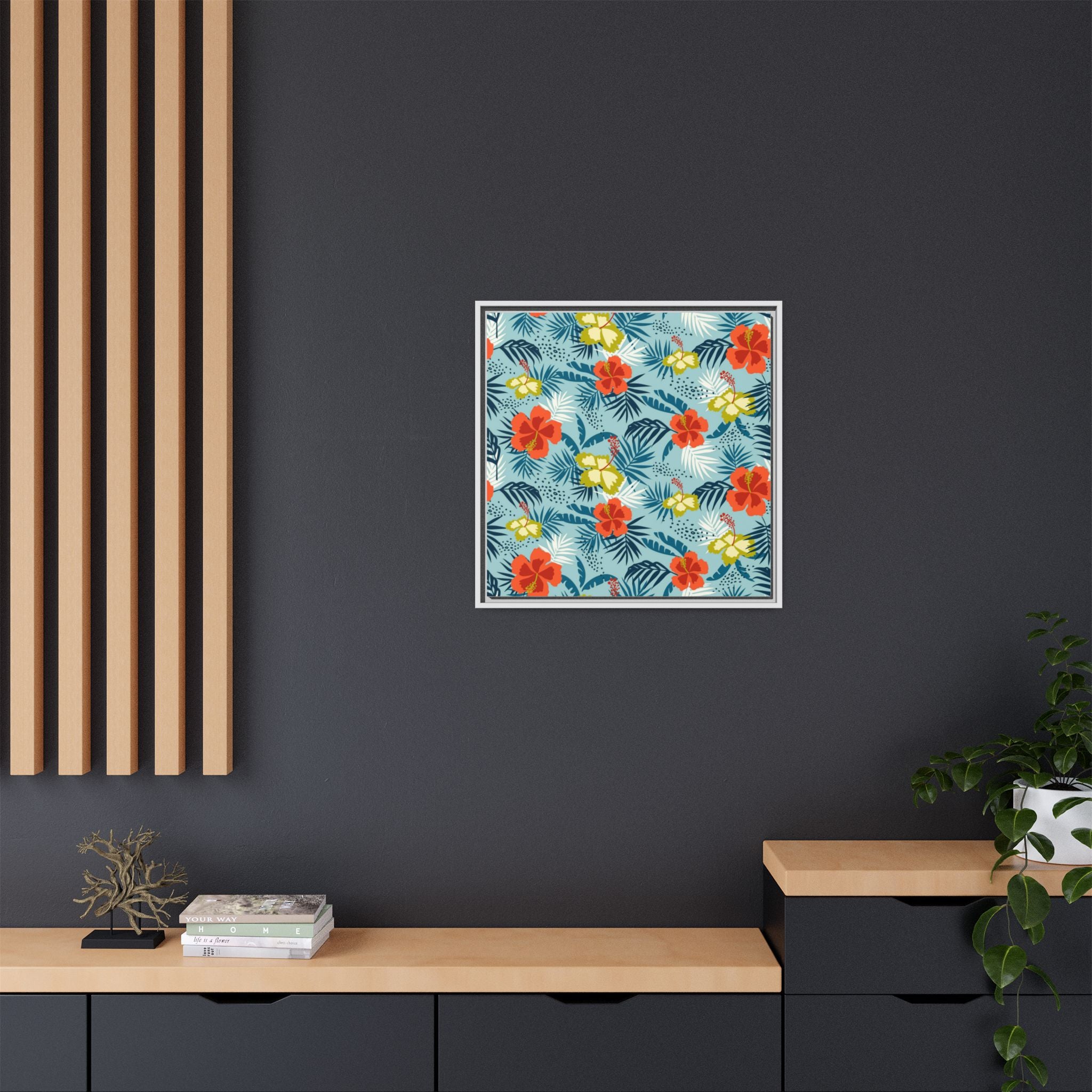 Tropical Summer Framed Matte Canvas Art
