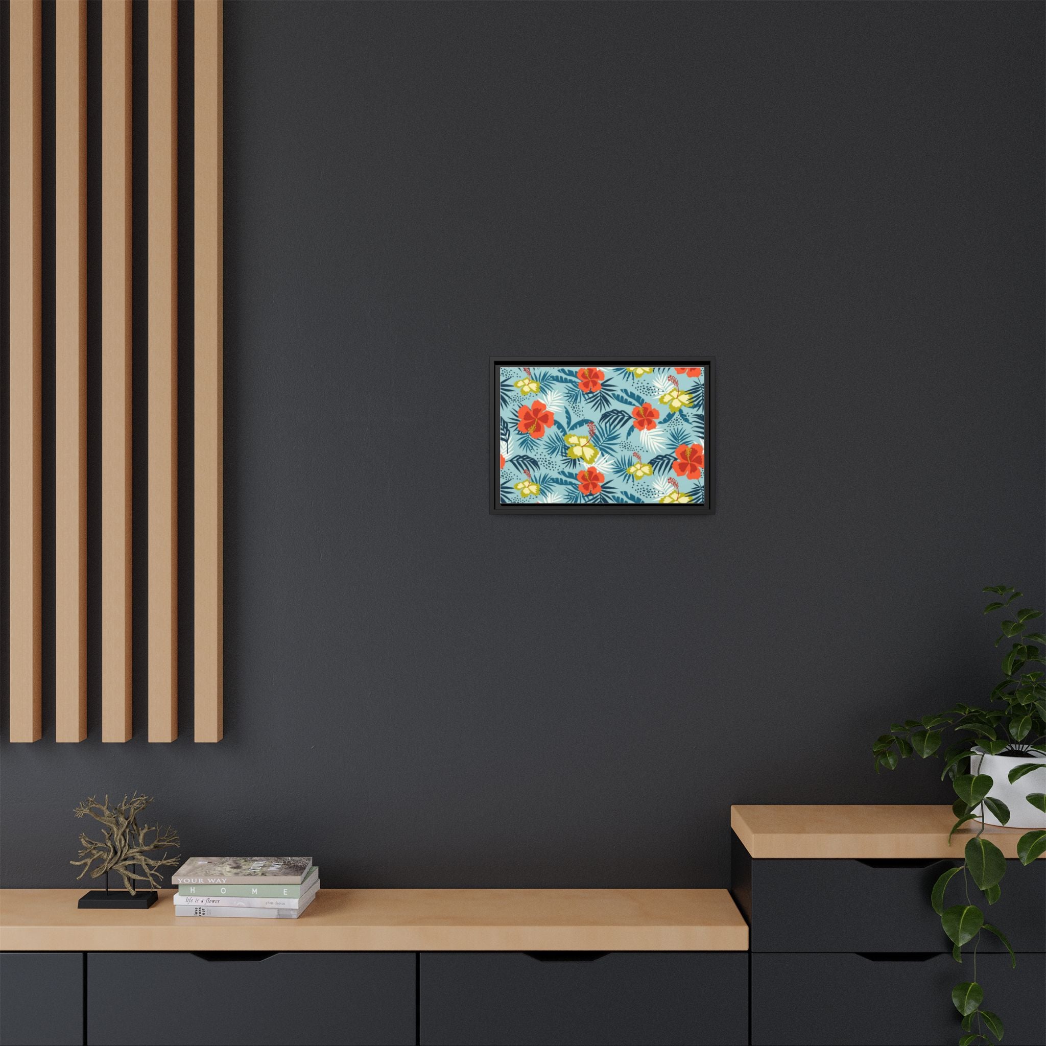 Tropical Summer Framed Matte Canvas Art