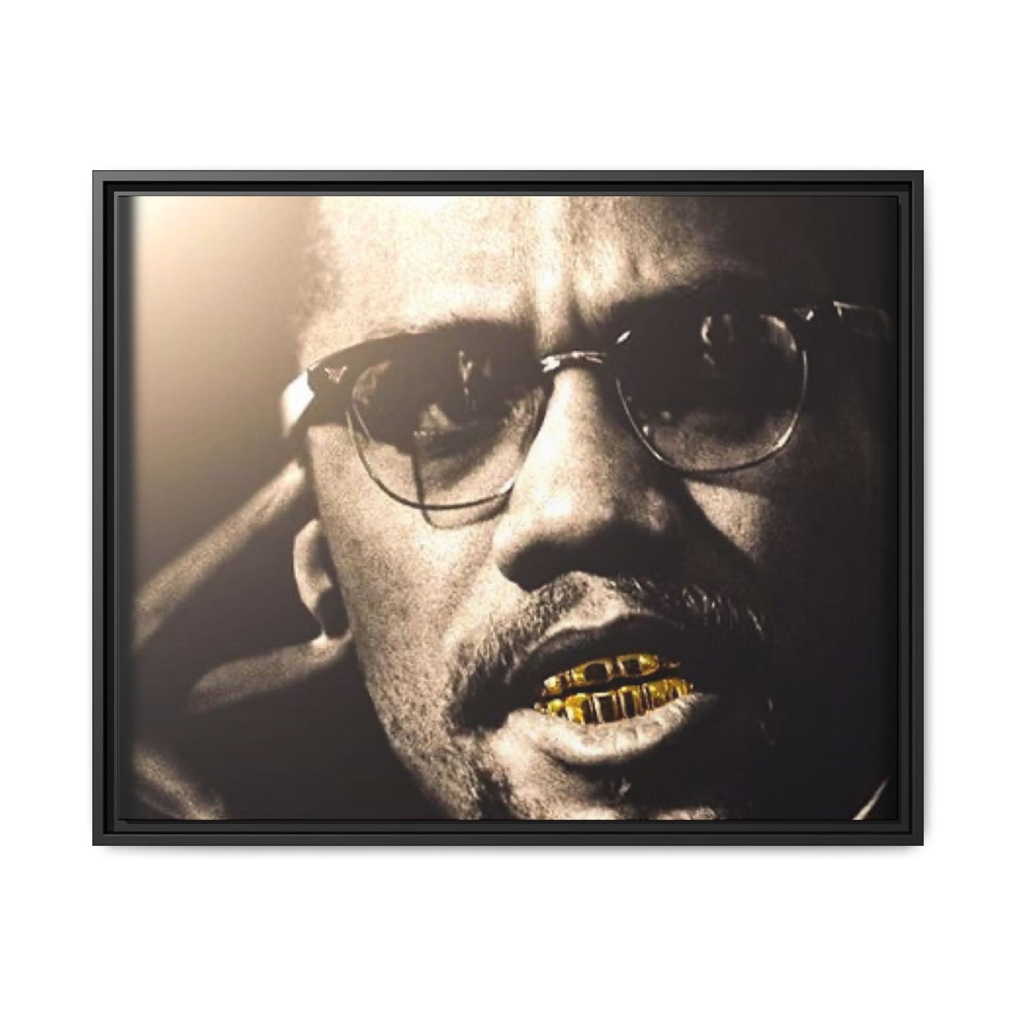 Malcom X  Matte Canvas, Framed (Multi-color)