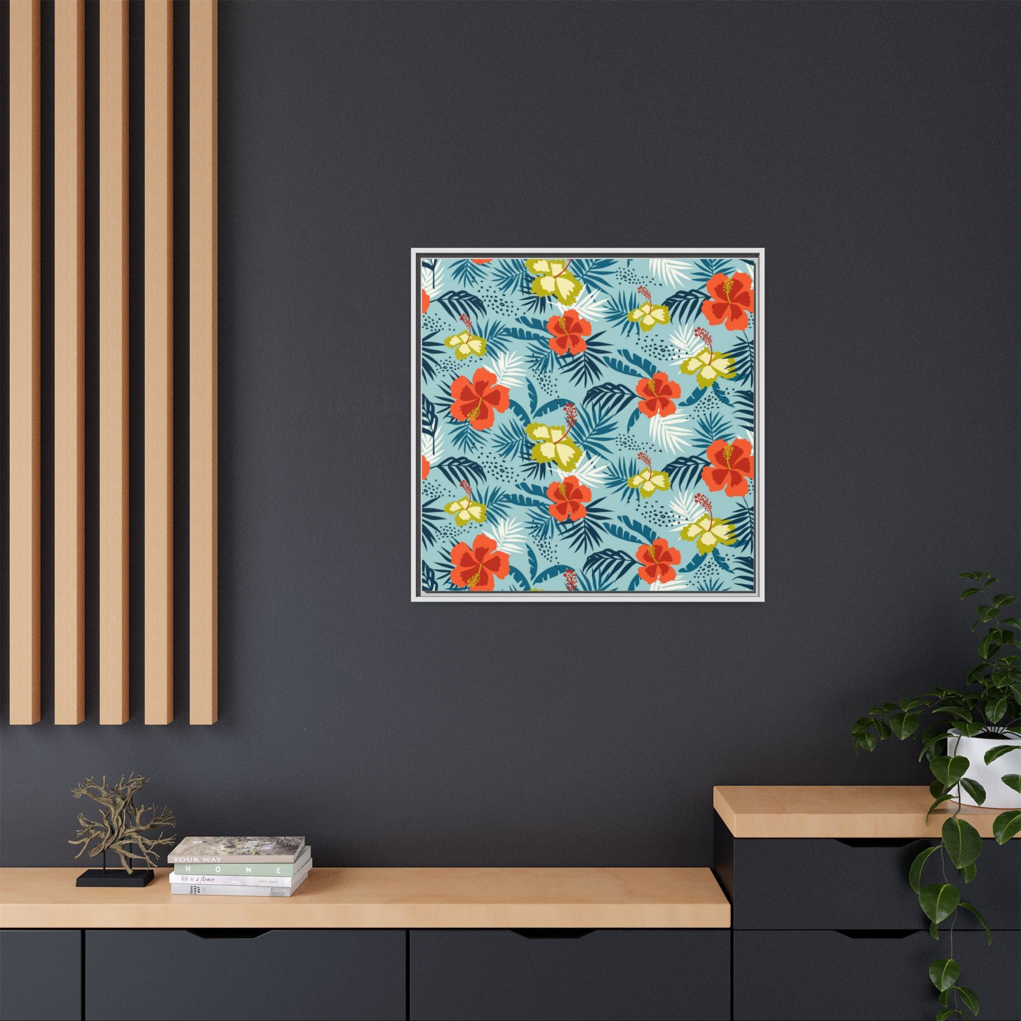 Tropical Summer Framed Matte Canvas Art