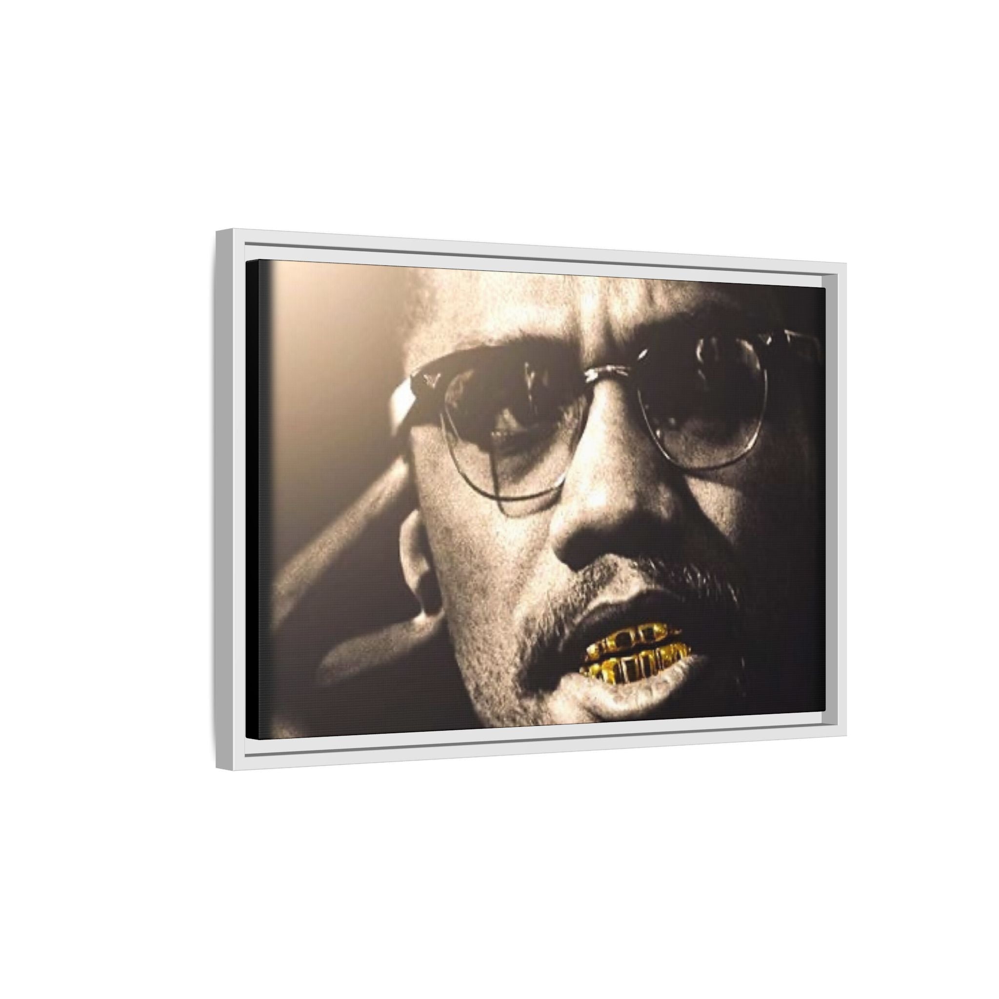 Malcom X  Matte Canvas, Framed (Multi-color)