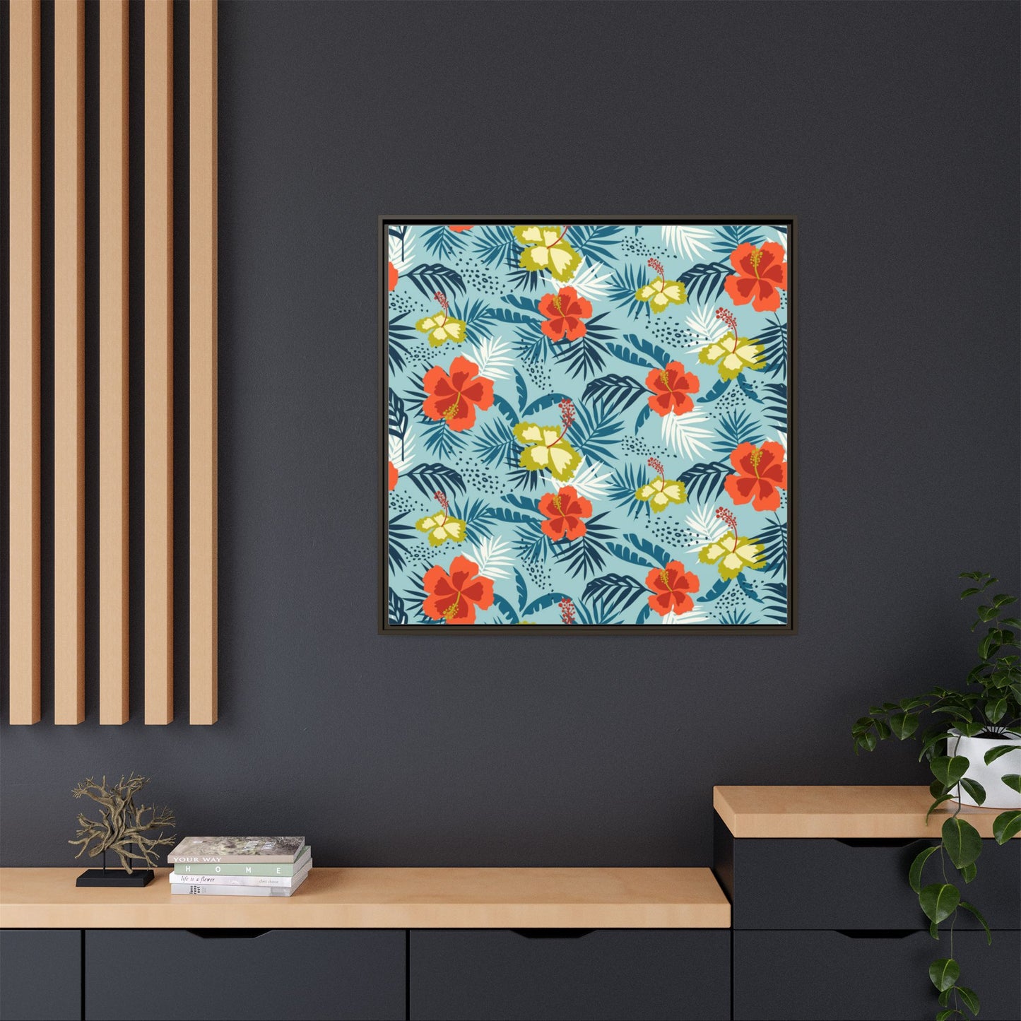 Tropical Summer Framed Matte Canvas Art