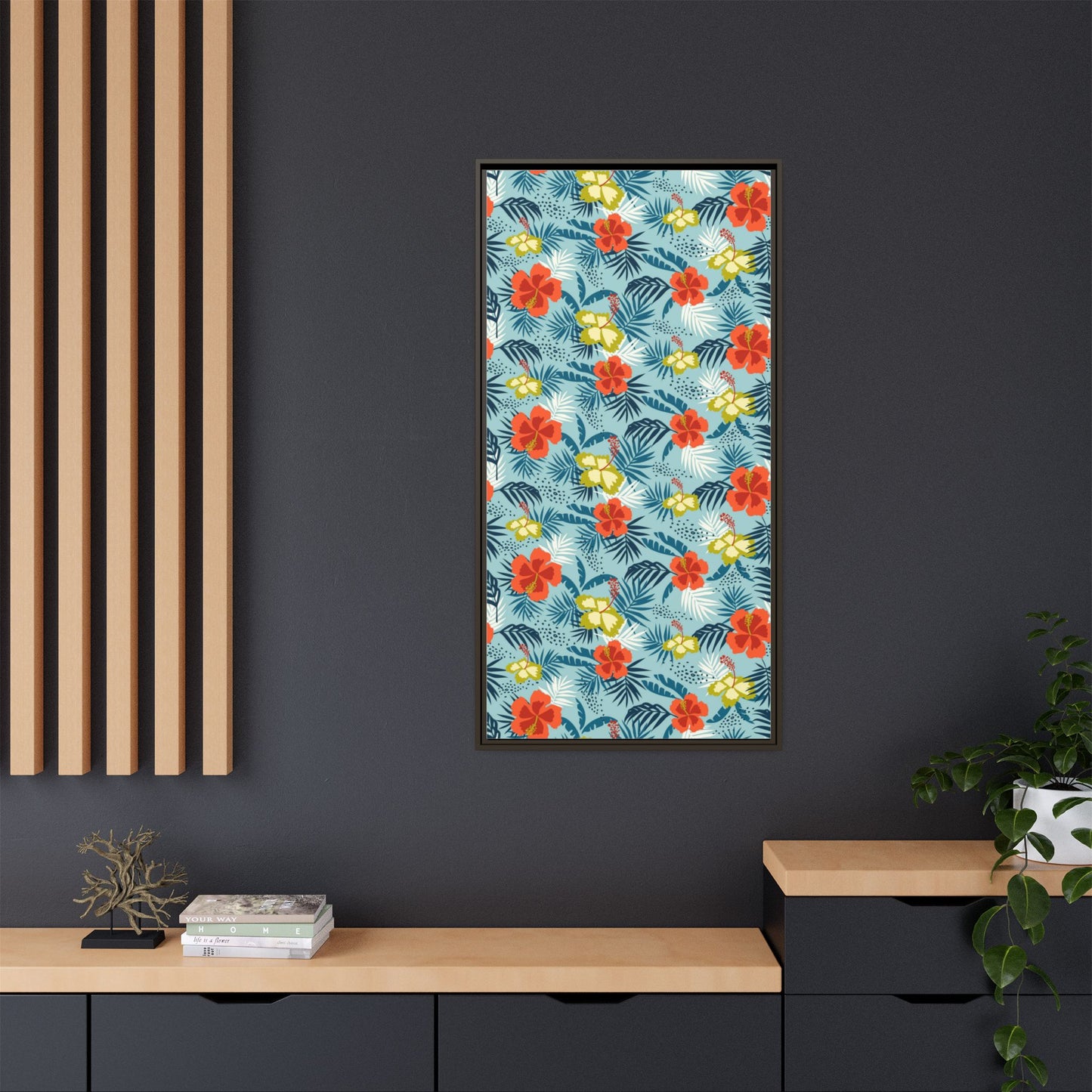 Tropical Summer Framed Matte Canvas Art