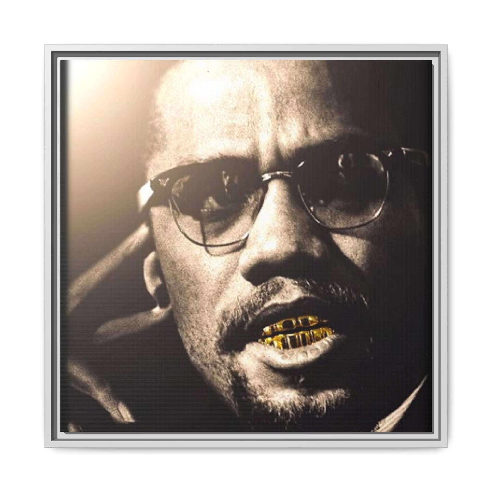 Malcom X  Matte Canvas, Framed (Multi-color)