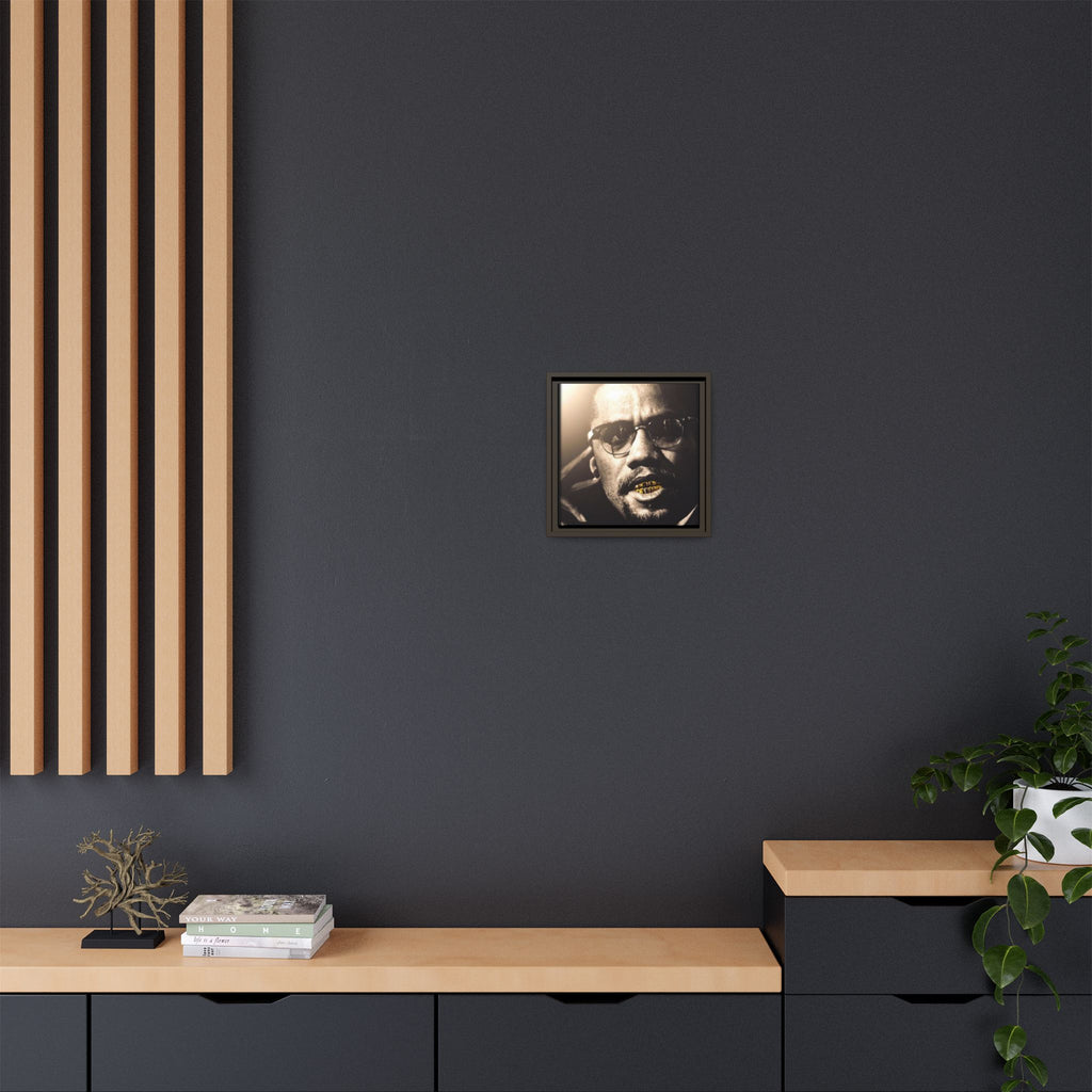 Malcom X  Matte Canvas, Framed (Multi-color)