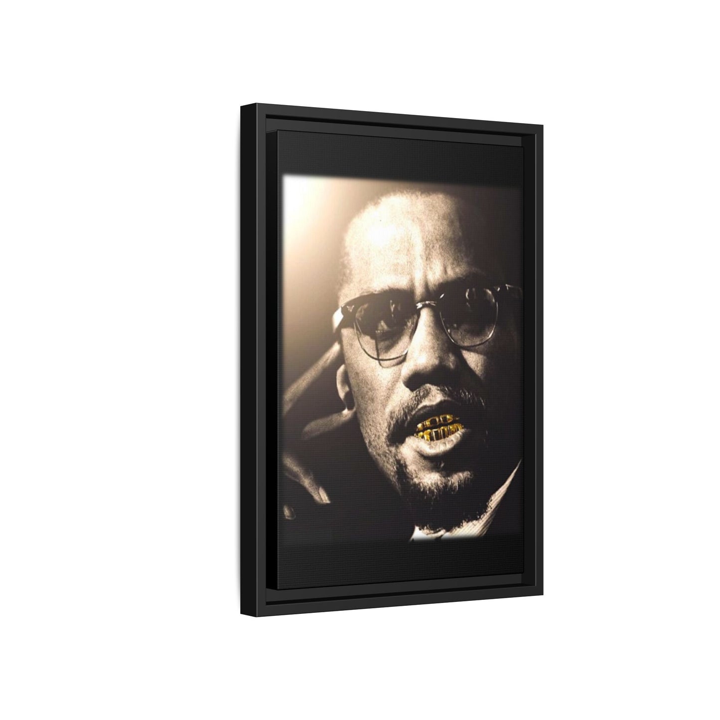 Malcom X  Matte Canvas, Framed (Multi-color)