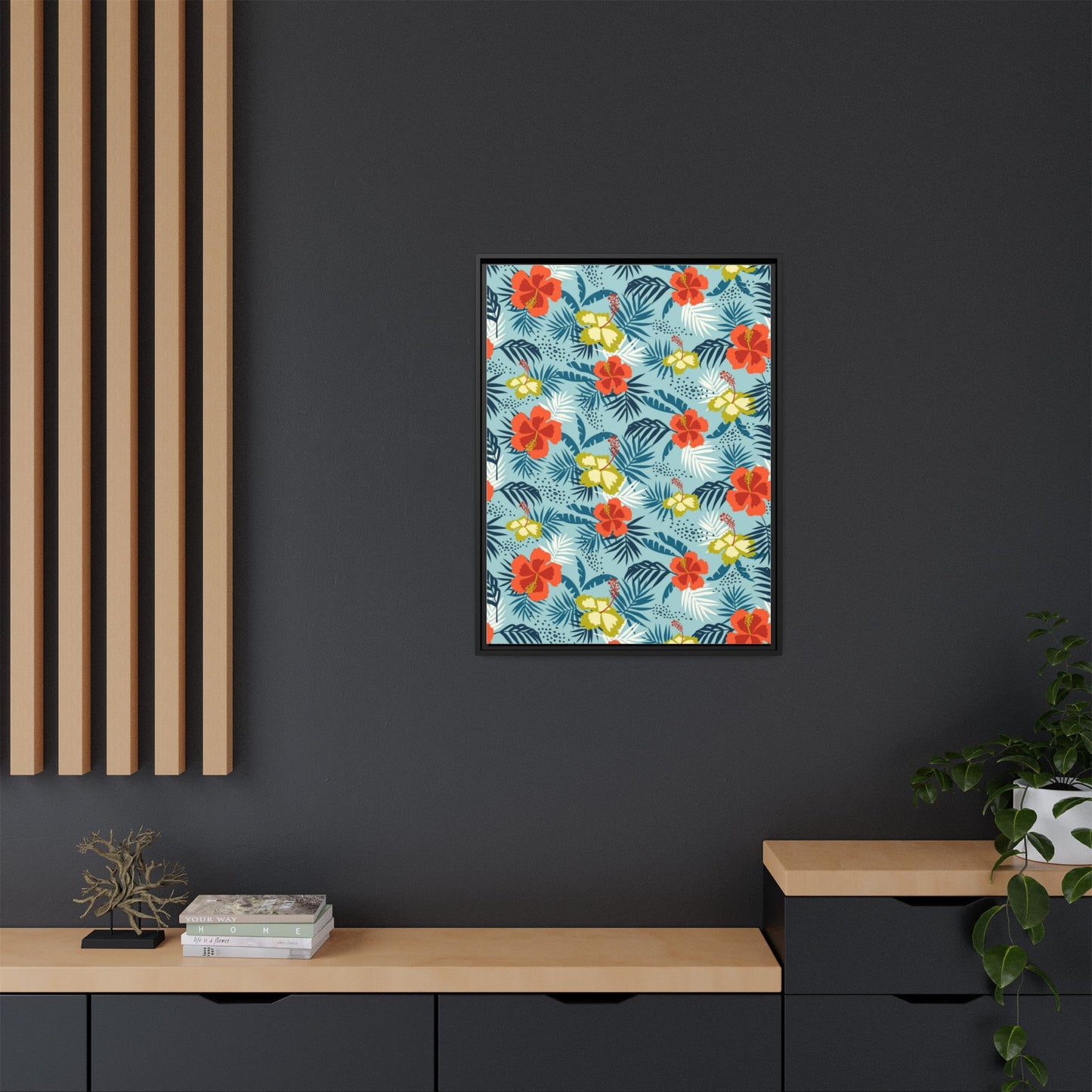 Tropical Summer Framed Matte Canvas Art