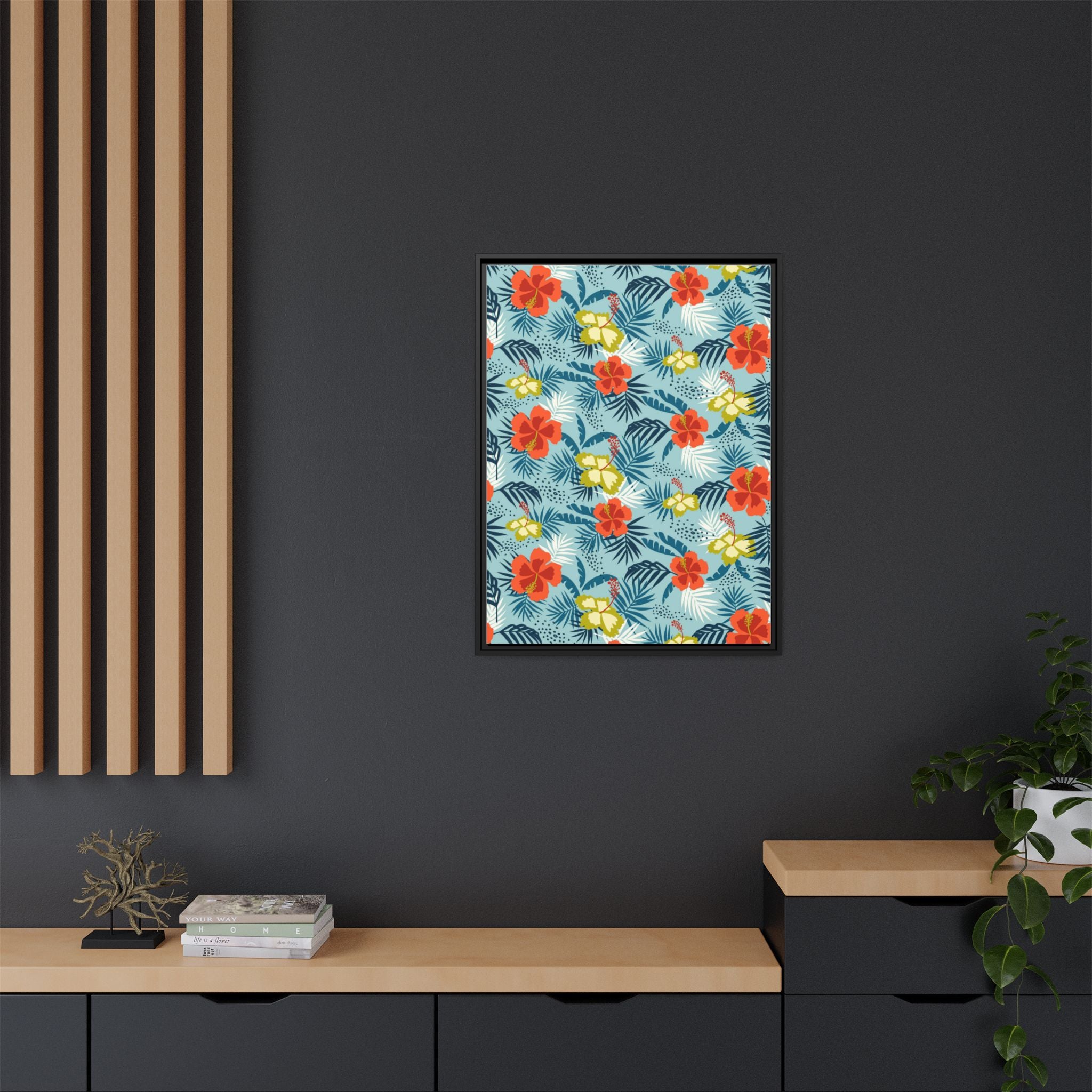 Tropical Summer Framed Matte Canvas Art