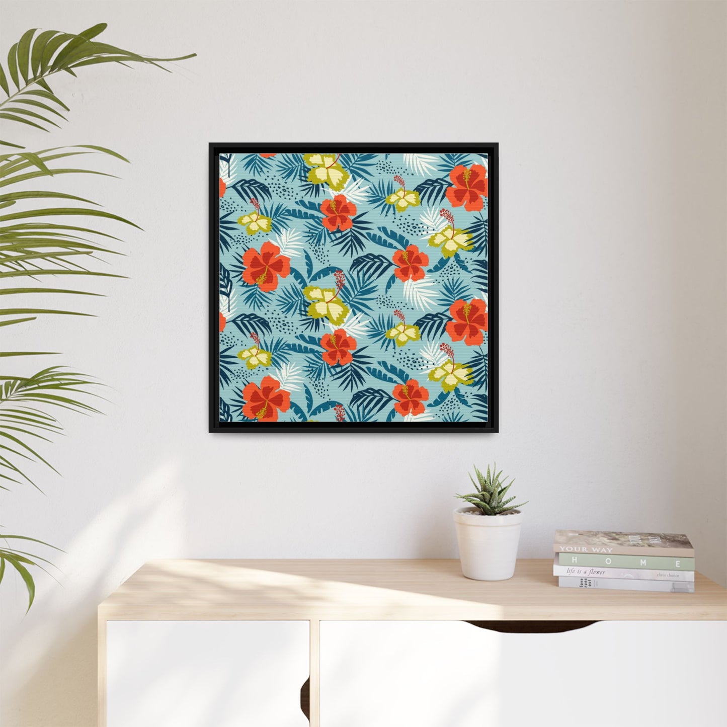 Tropical Summer Framed Matte Canvas Art