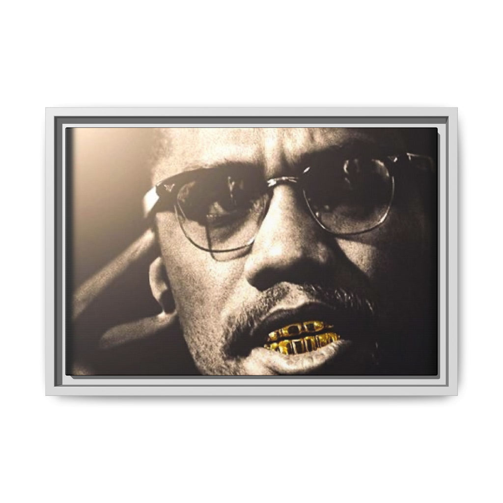 Malcom X  Matte Canvas, Framed (Multi-color)