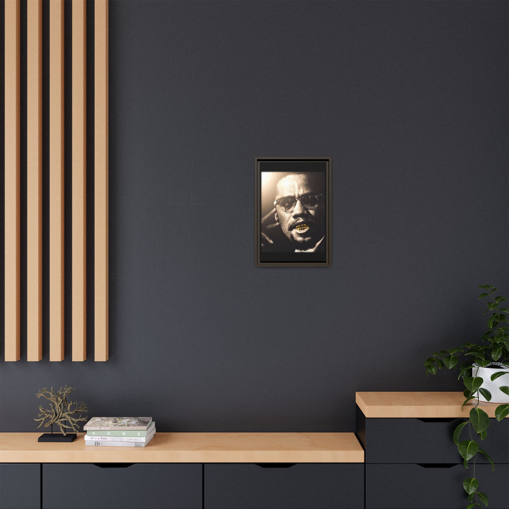 Malcom X  Matte Canvas, Framed (Multi-color)