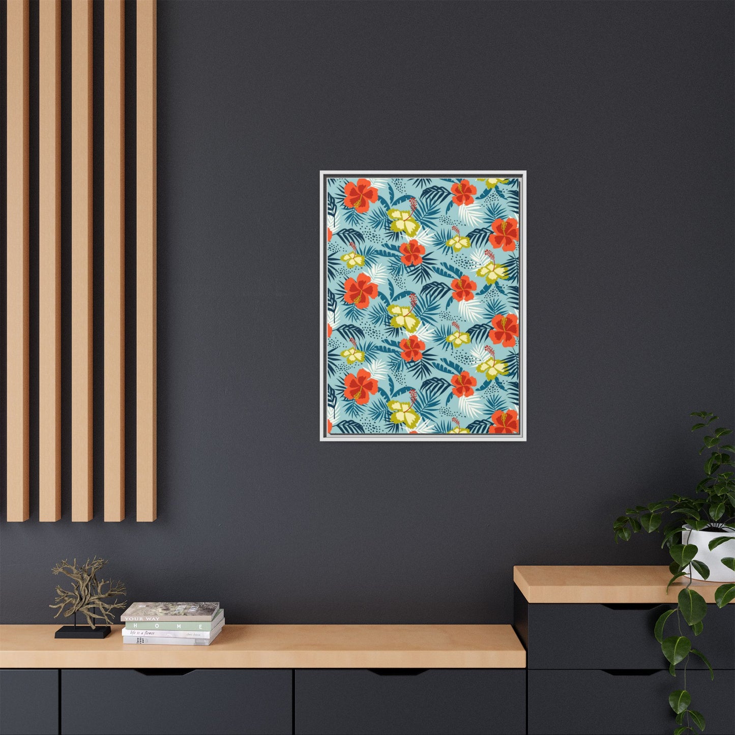 Tropical Summer Framed Matte Canvas Art