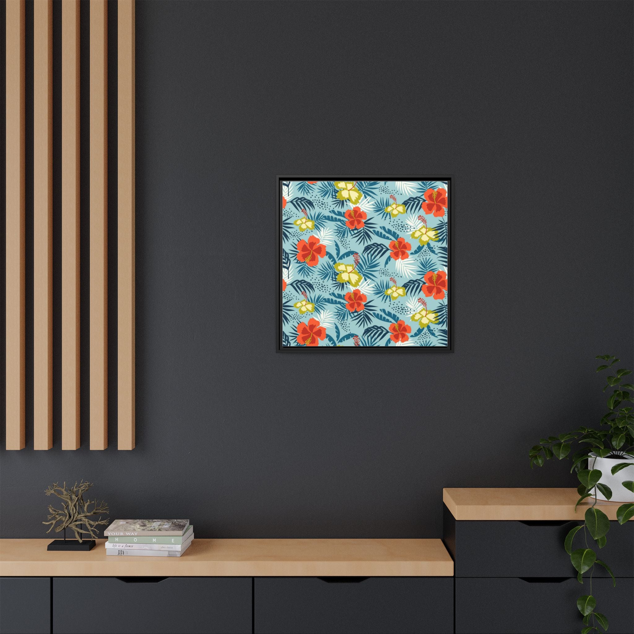 Tropical Summer Framed Matte Canvas Art
