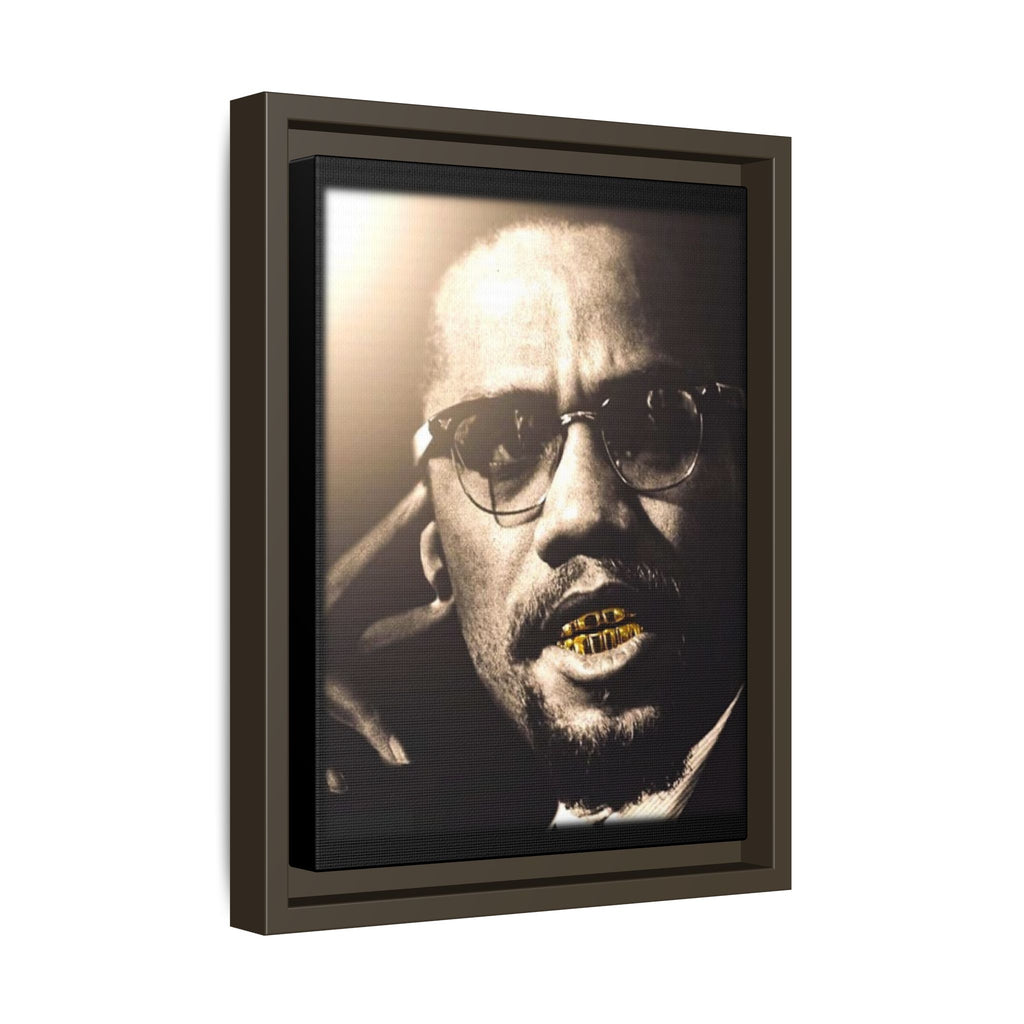Malcom X  Matte Canvas, Framed (Multi-color)