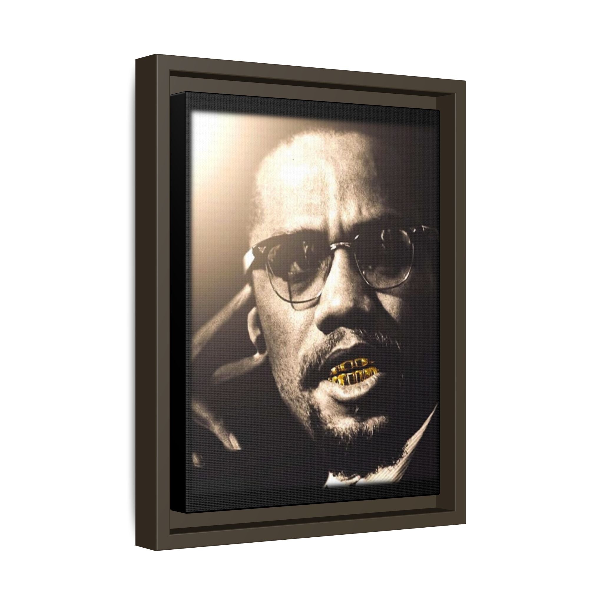 Malcom X  Matte Canvas, Framed (Multi-color)