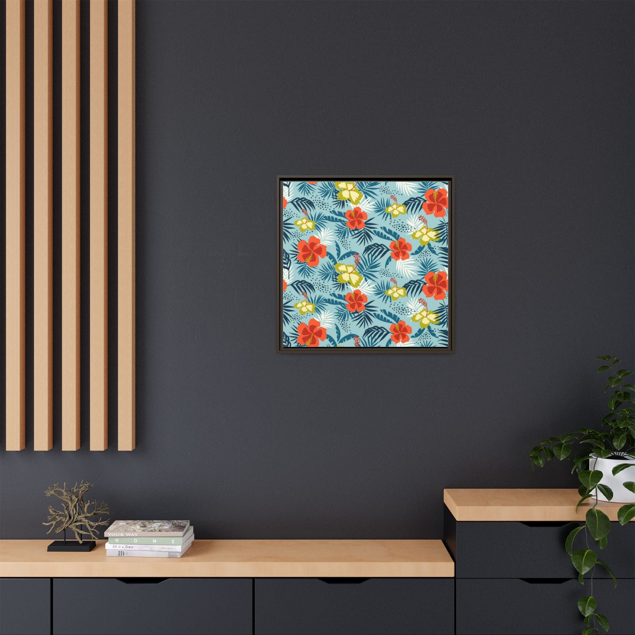 Tropical Summer Framed Matte Canvas Art
