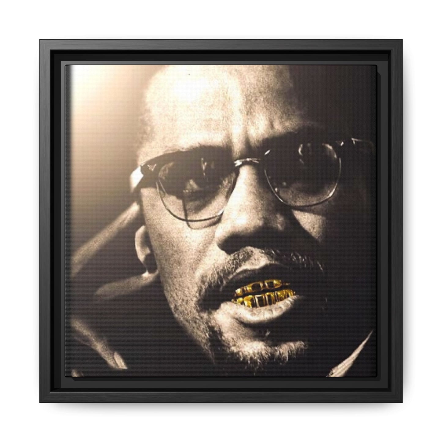 Malcom X  Matte Canvas, Framed (Multi-color)