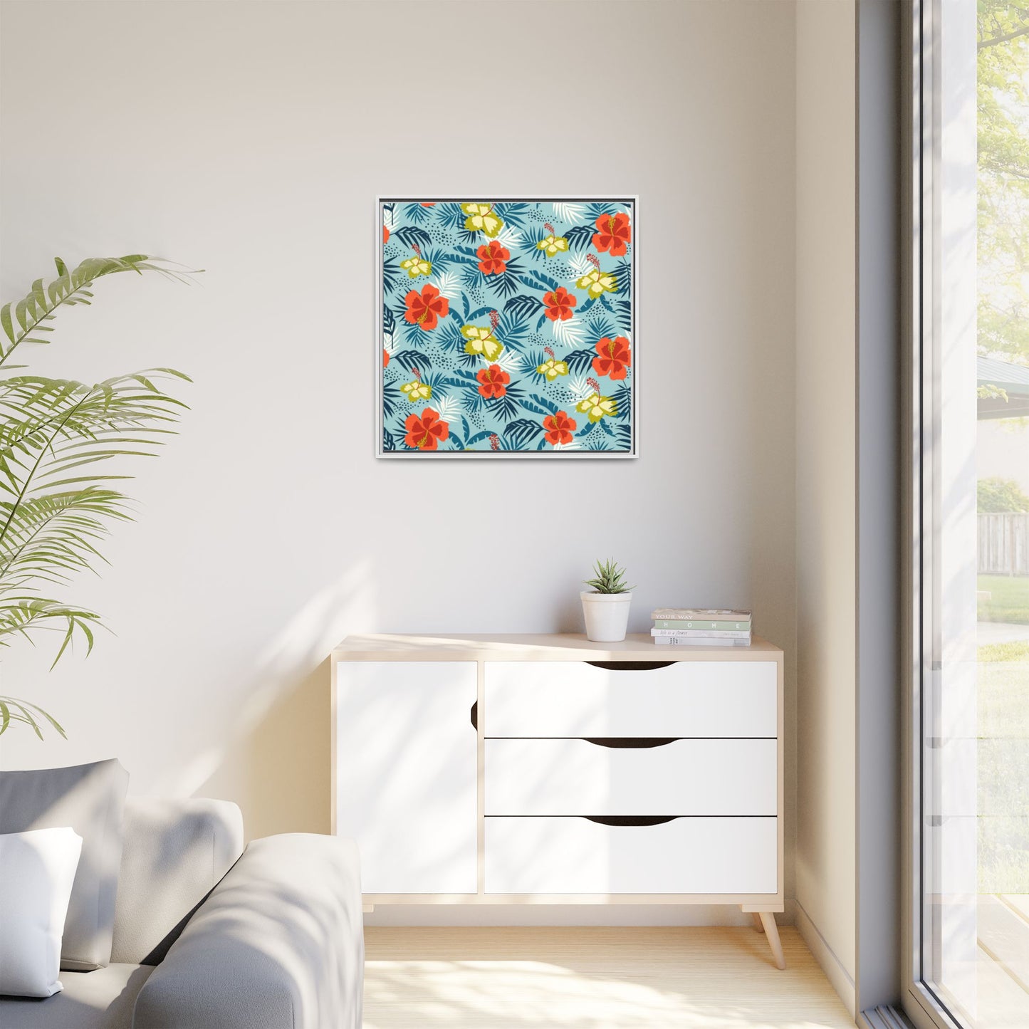 Tropical Summer Framed Matte Canvas Art