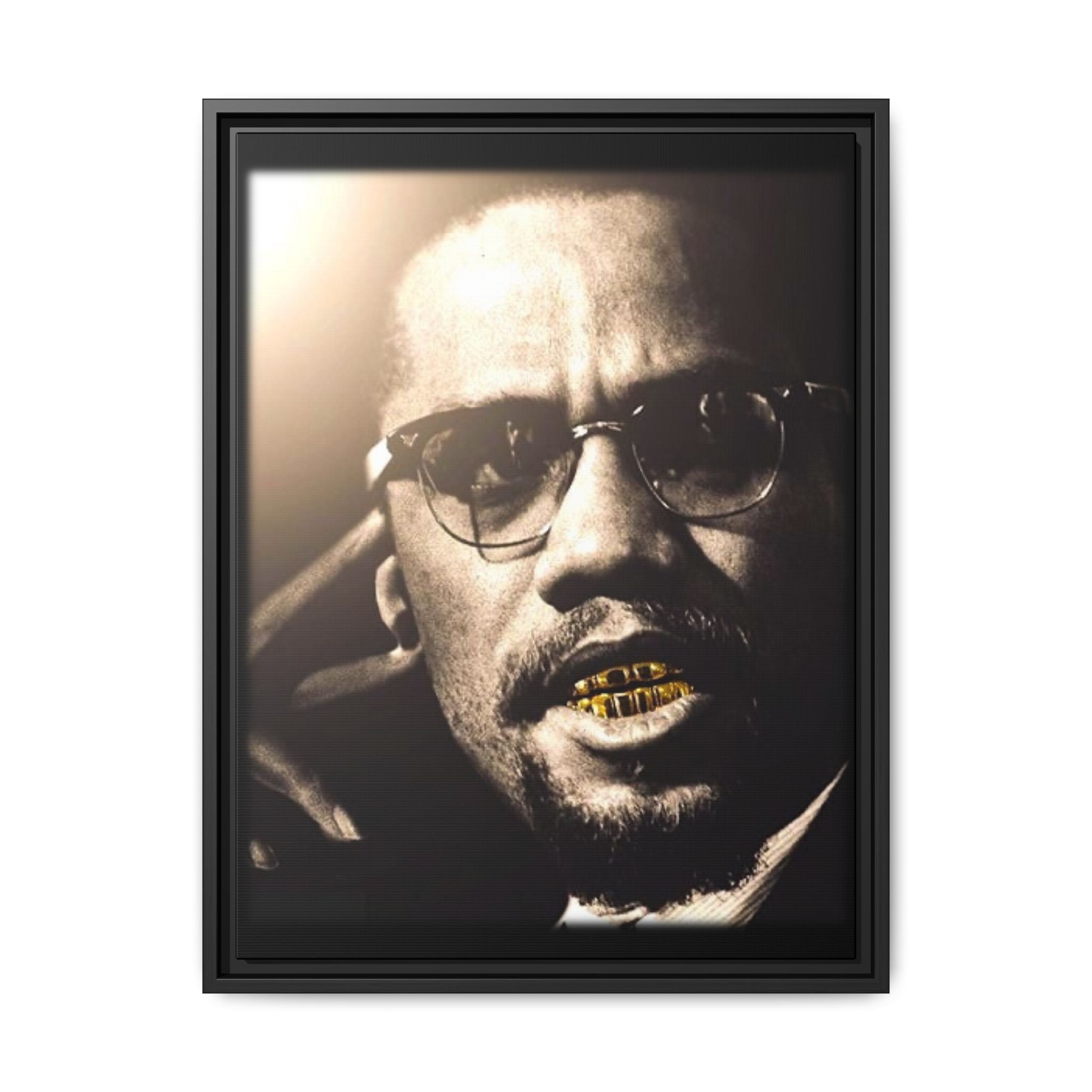 Malcom X  Matte Canvas, Framed (Multi-color)