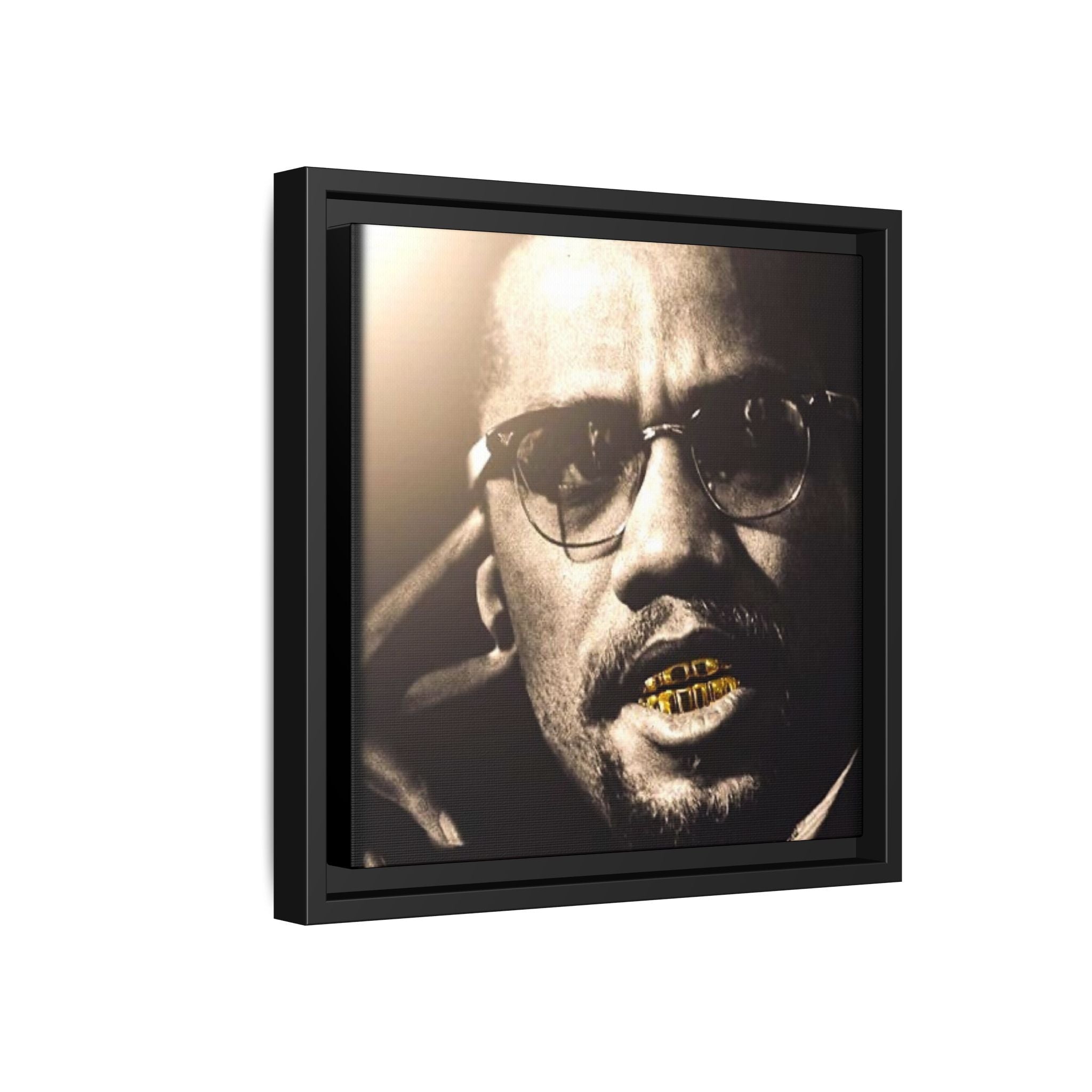 Malcom X  Matte Canvas, Framed (Multi-color)