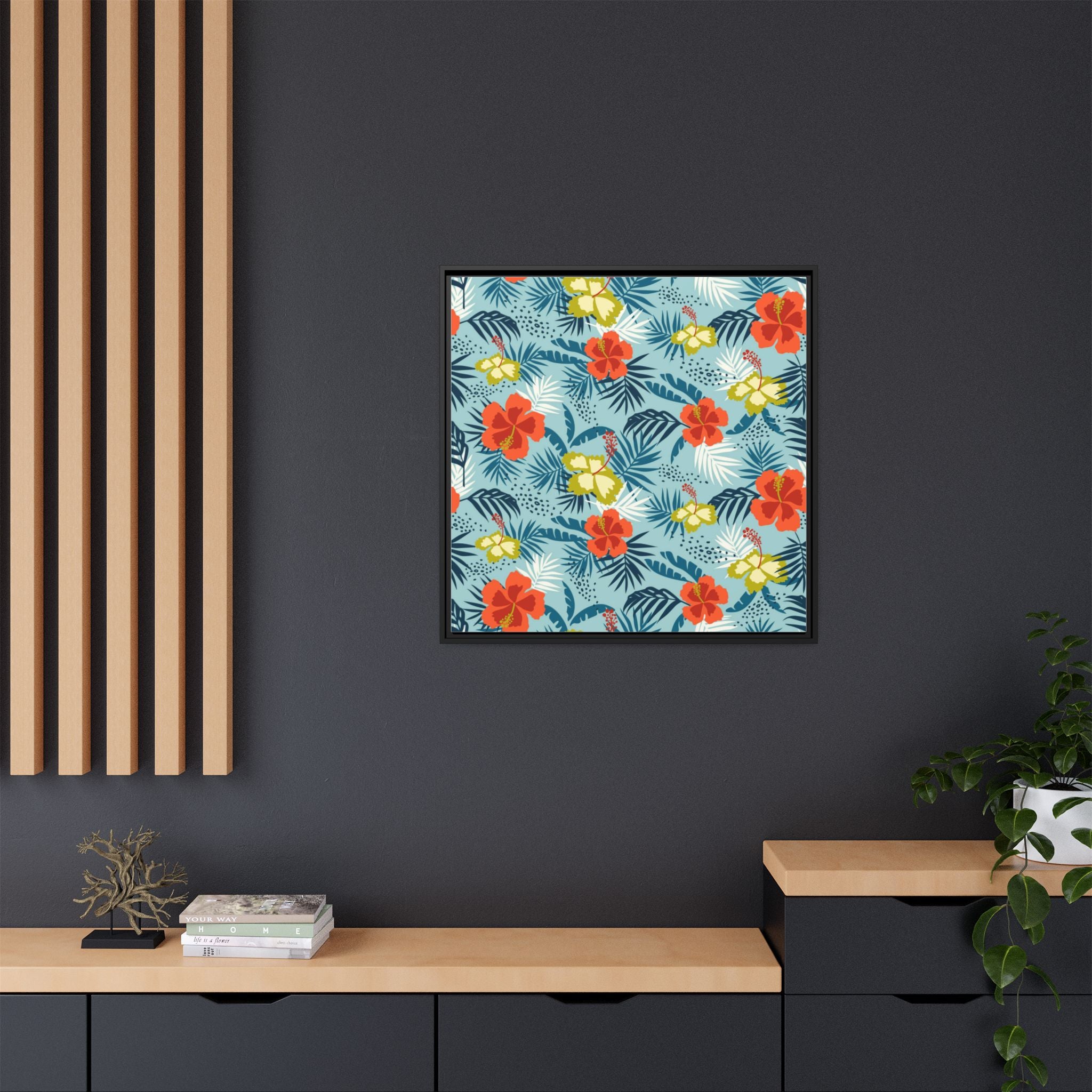 Tropical Summer Framed Matte Canvas Art