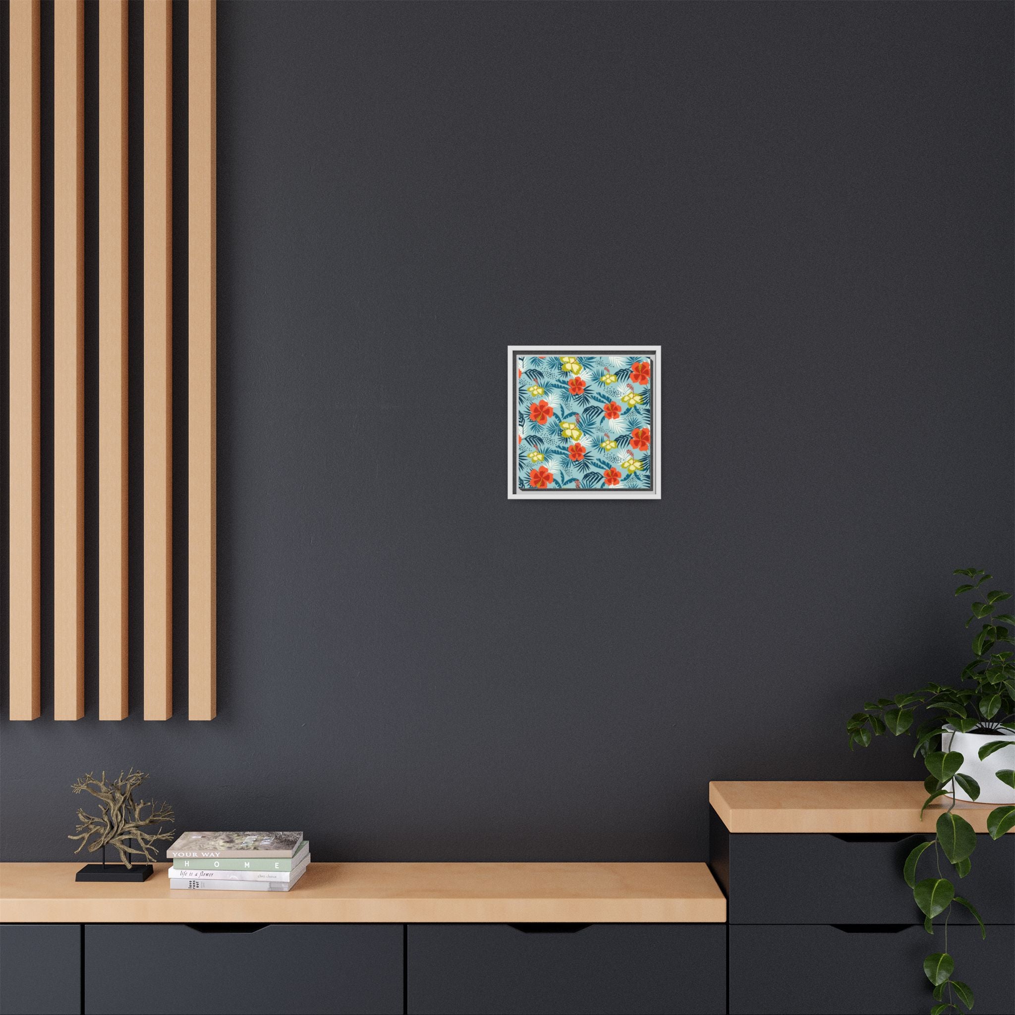 Tropical Summer Framed Matte Canvas Art