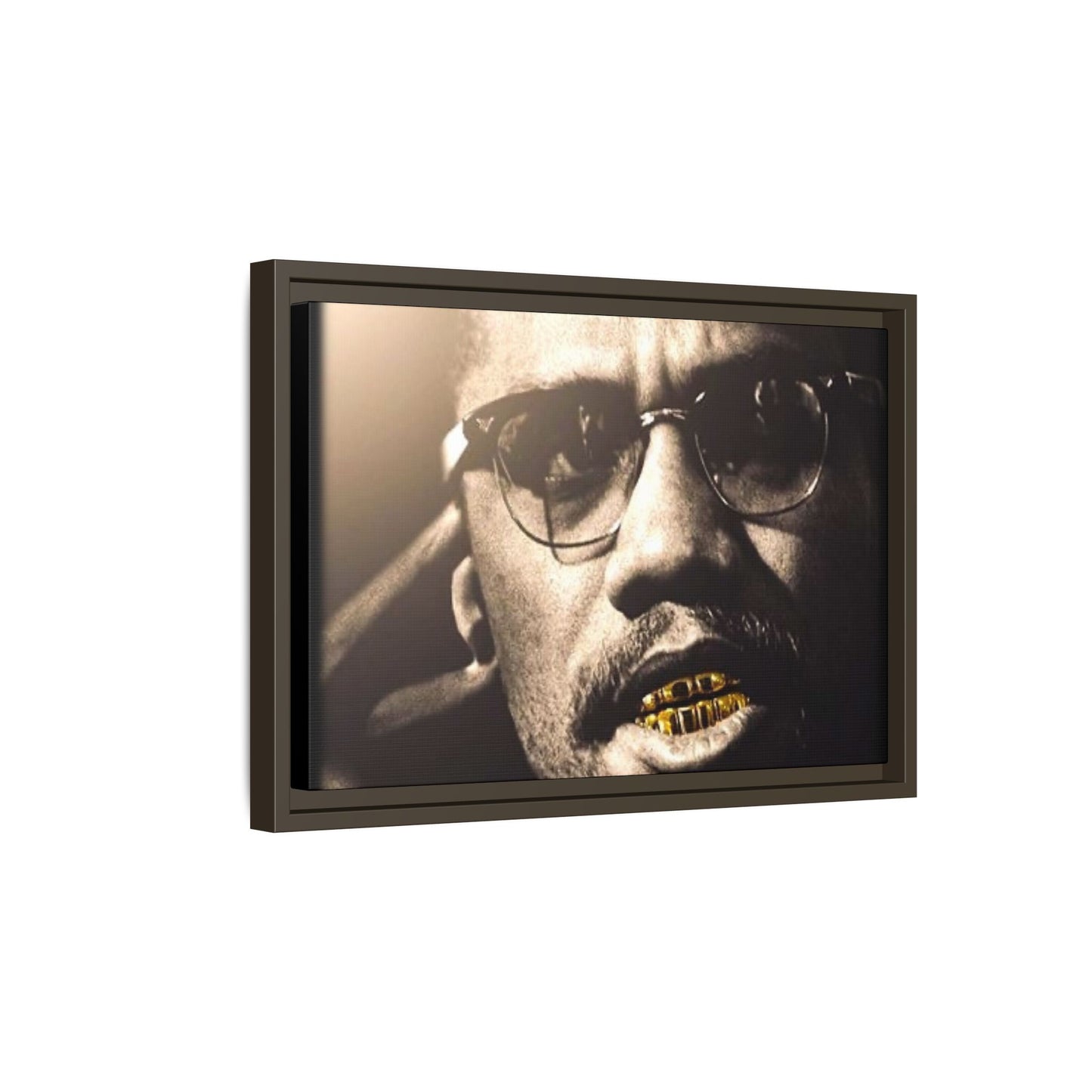 Malcom X  Matte Canvas, Framed (Multi-color)