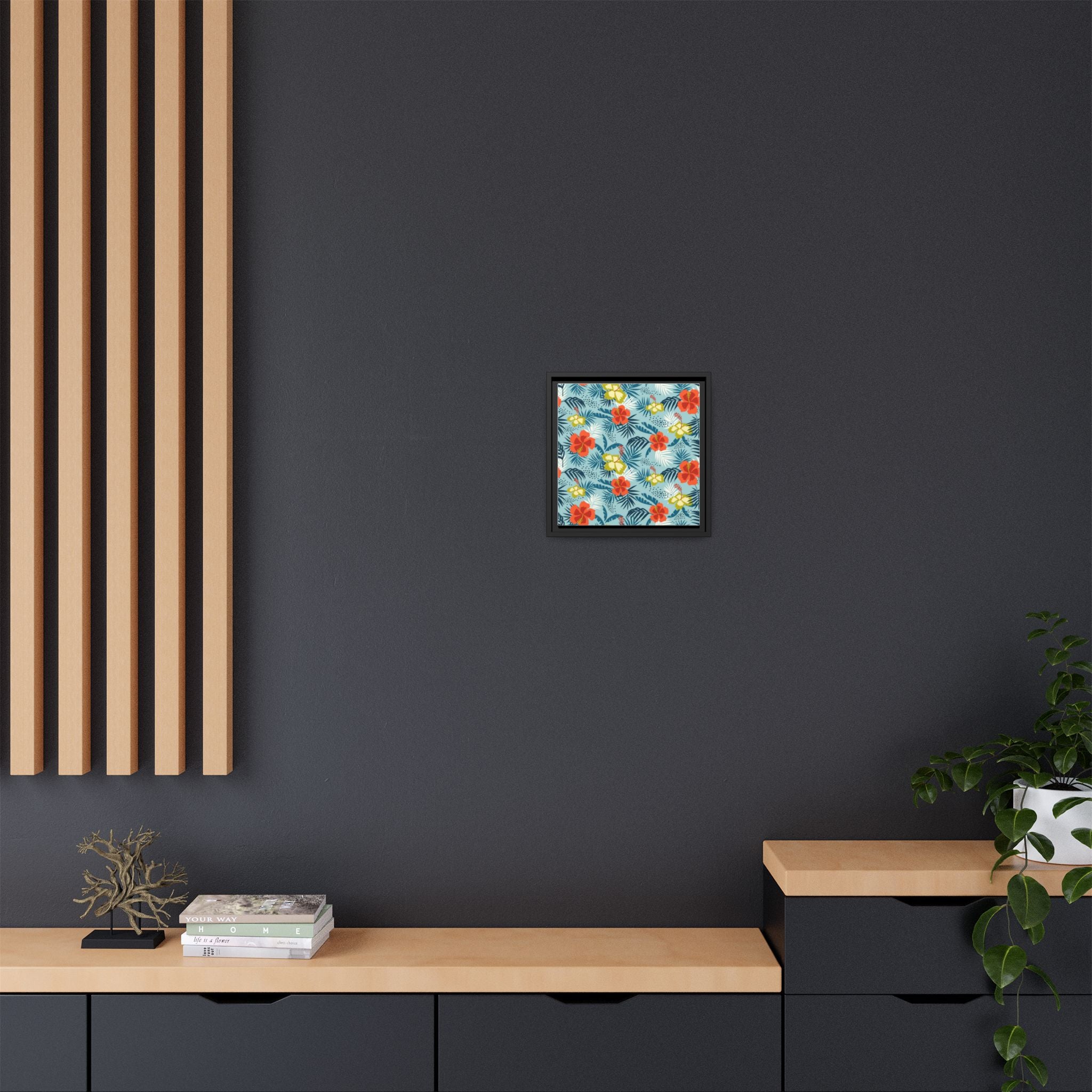 Tropical Summer Framed Matte Canvas Art