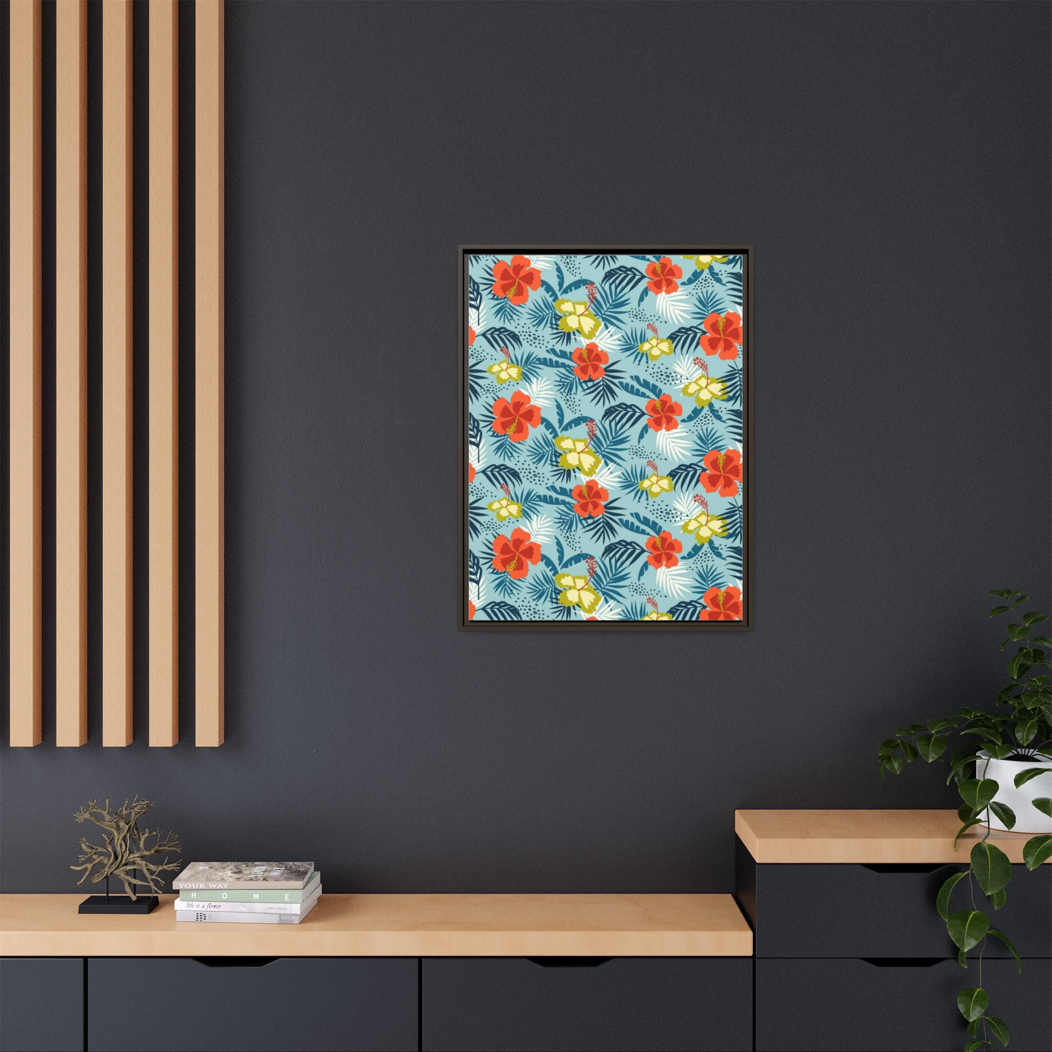Tropical Summer Framed Matte Canvas Art