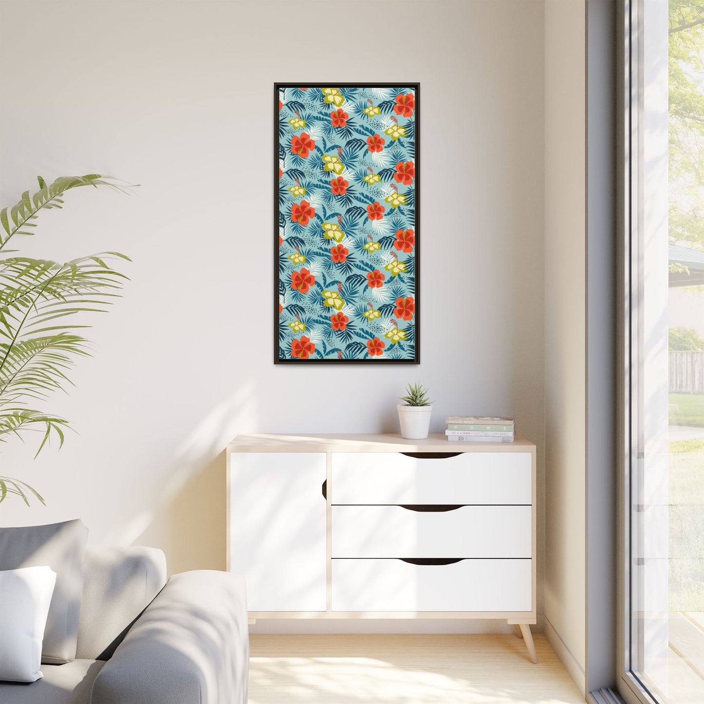 Tropical Summer Framed Matte Canvas Art