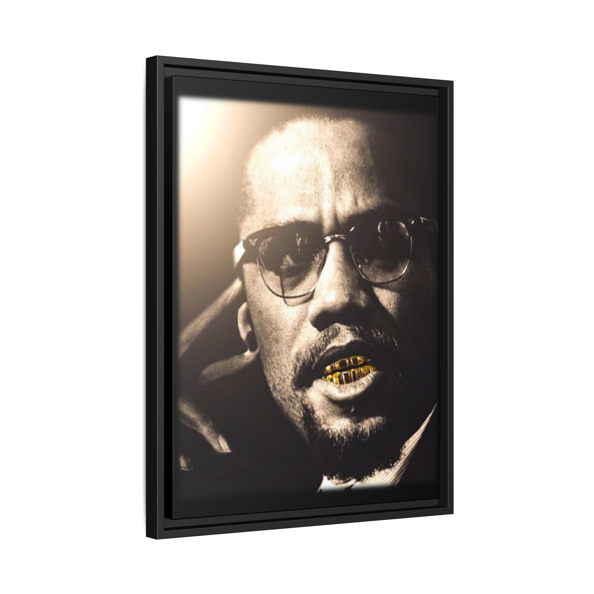 Malcom X  Matte Canvas, Framed (Multi-color)