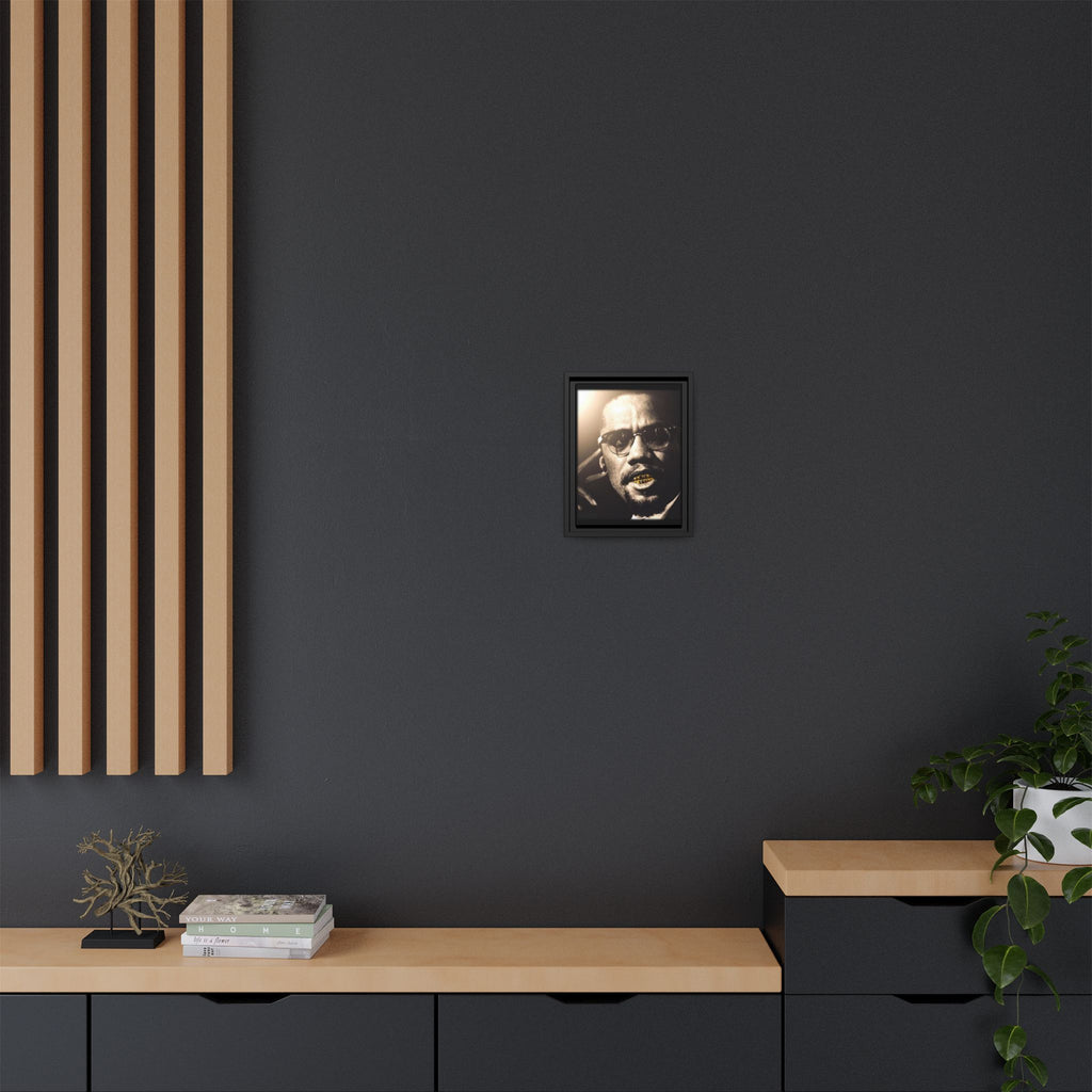 Malcom X  Matte Canvas, Framed (Multi-color)