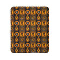 Golden African Print Fleece Sherpa Blanket