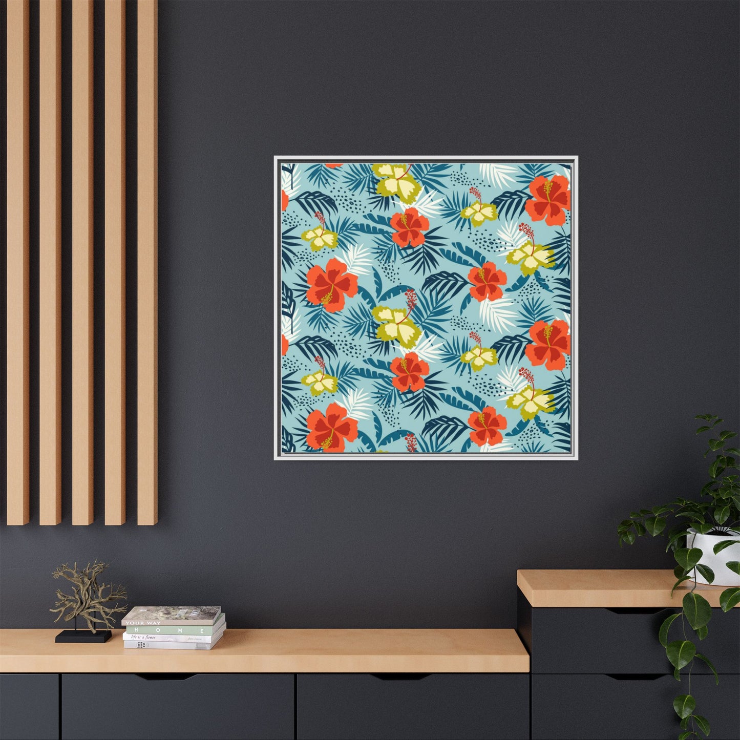 Tropical Summer Framed Matte Canvas Art