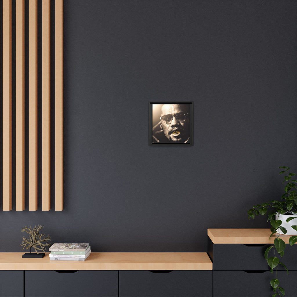 Malcom X  Matte Canvas, Framed (Multi-color)