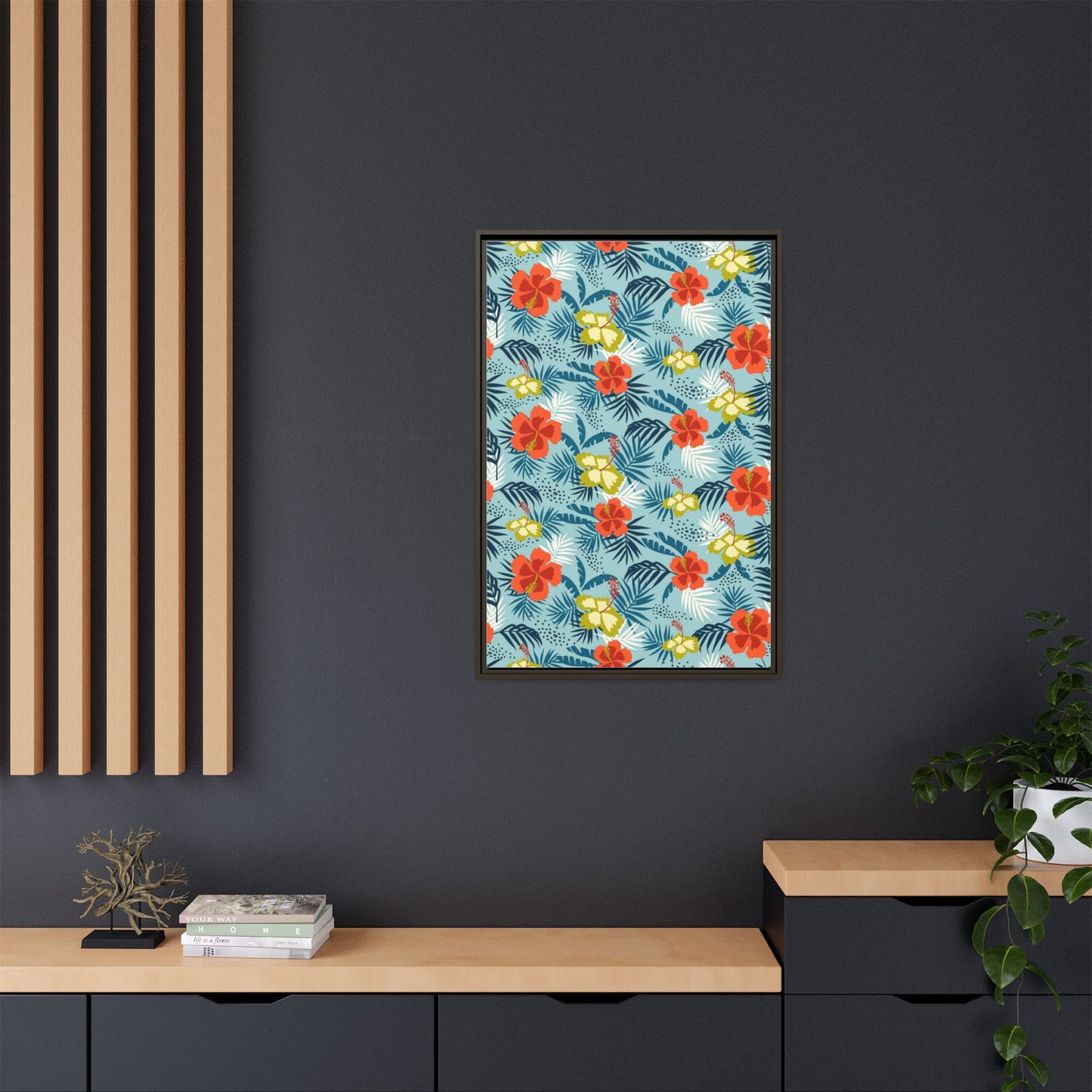 Tropical Summer Framed Matte Canvas Art