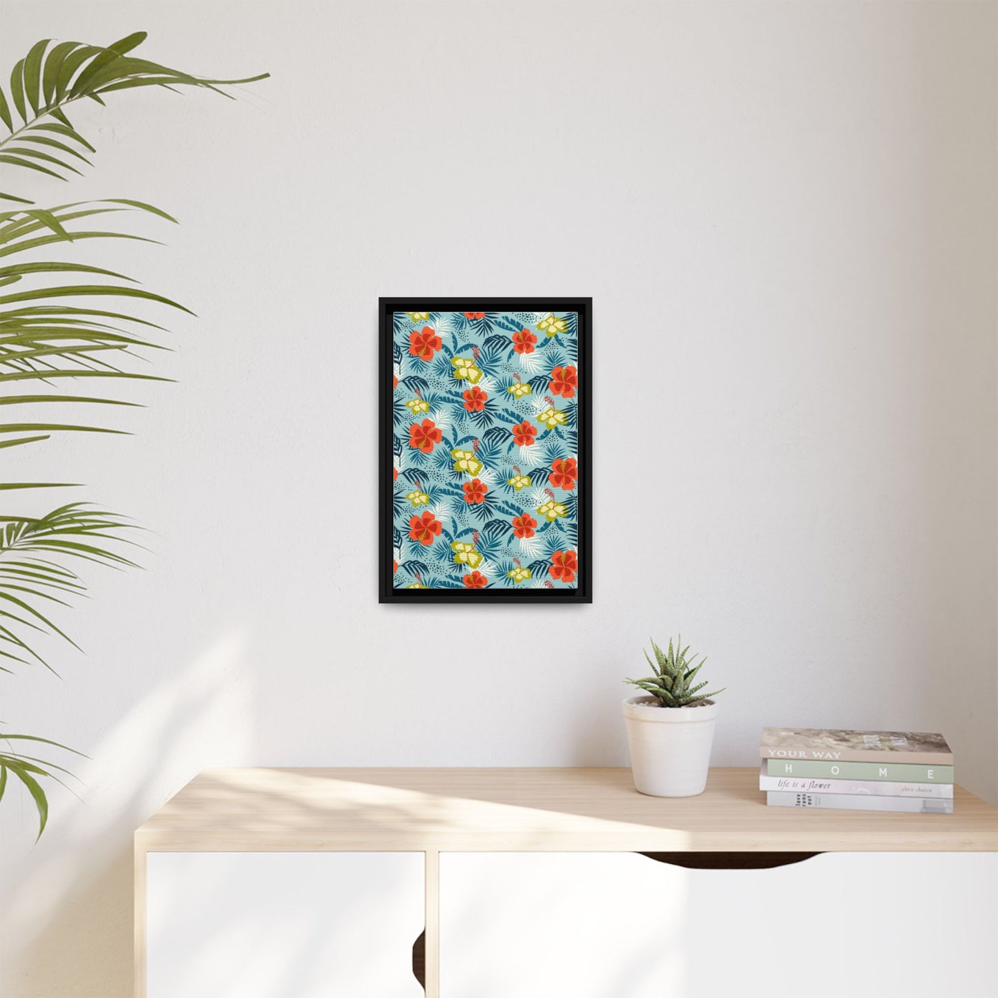 Tropical Summer Framed Matte Canvas Art