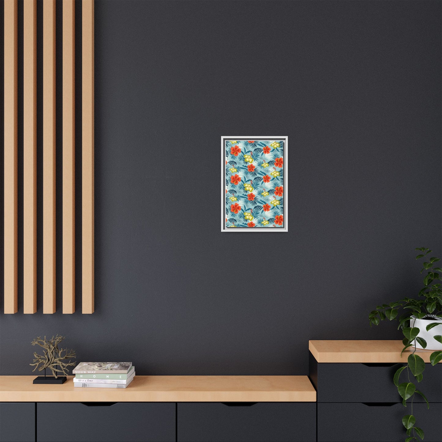 Tropical Summer Framed Matte Canvas Art