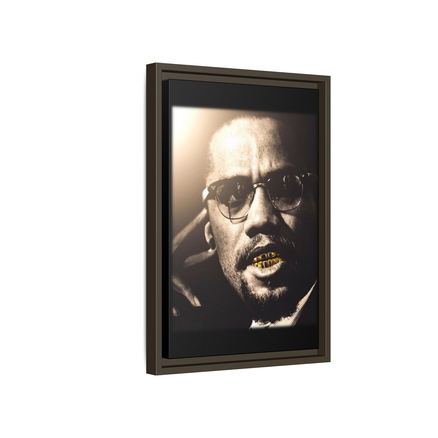 Malcom X  Matte Canvas, Framed (Multi-color)