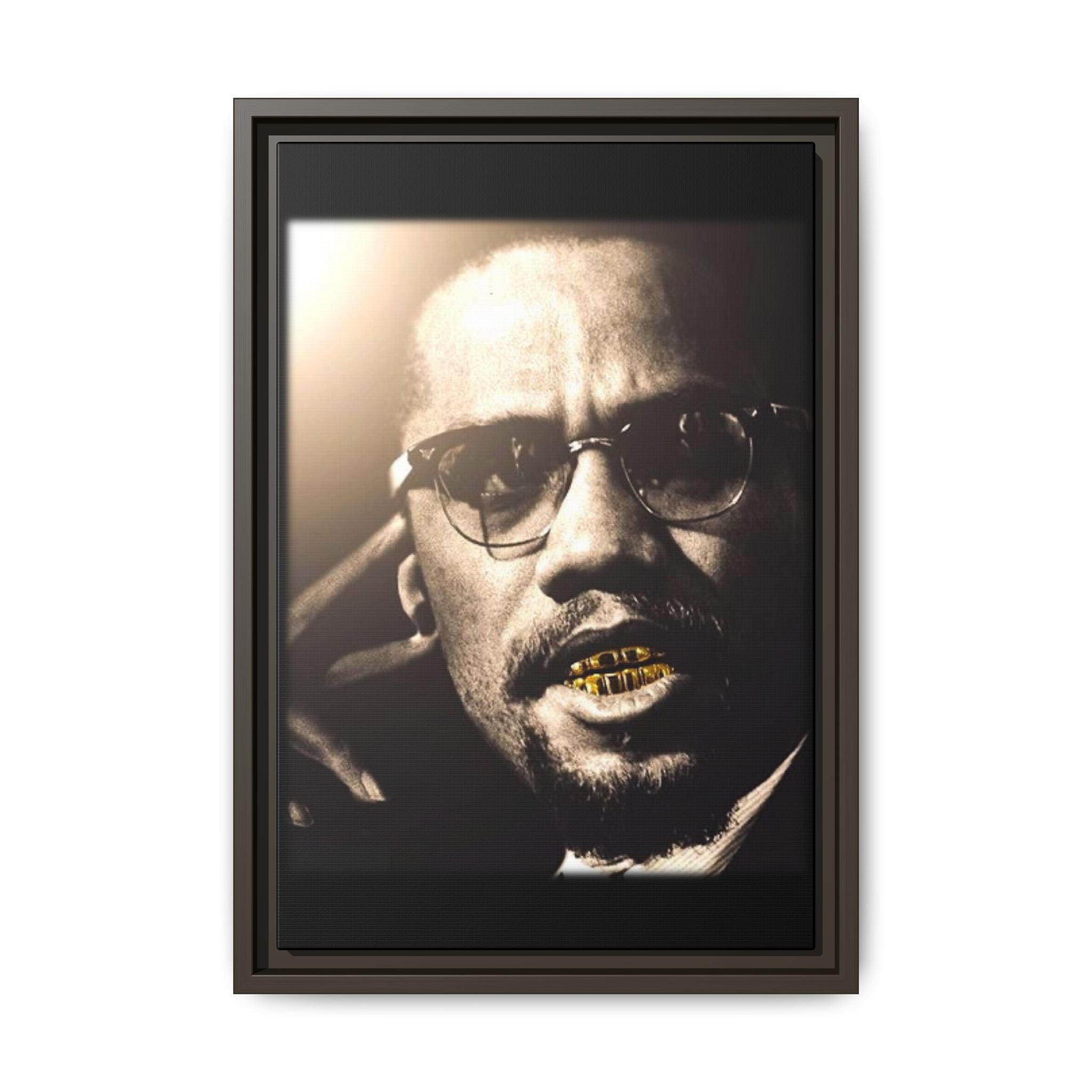 Malcom X  Matte Canvas, Framed (Multi-color)