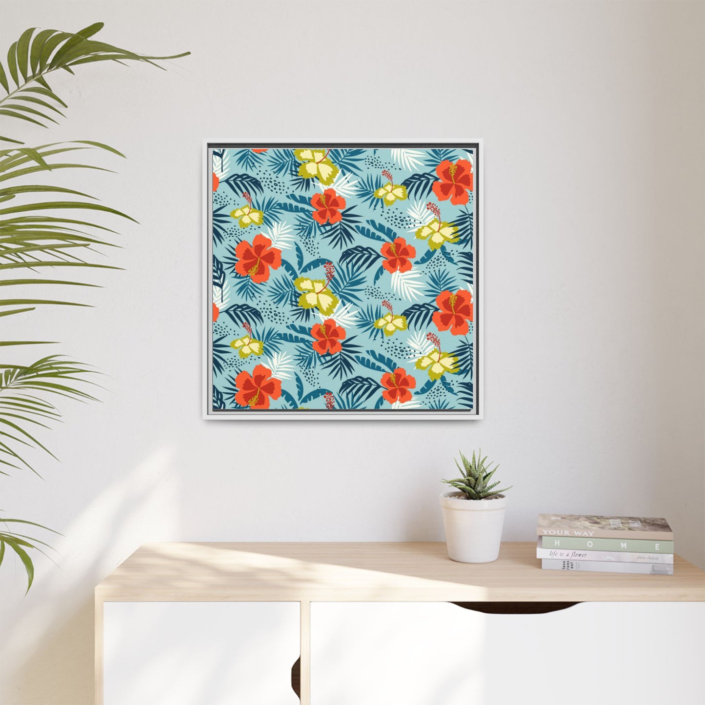 Tropical Summer Framed Matte Canvas Art