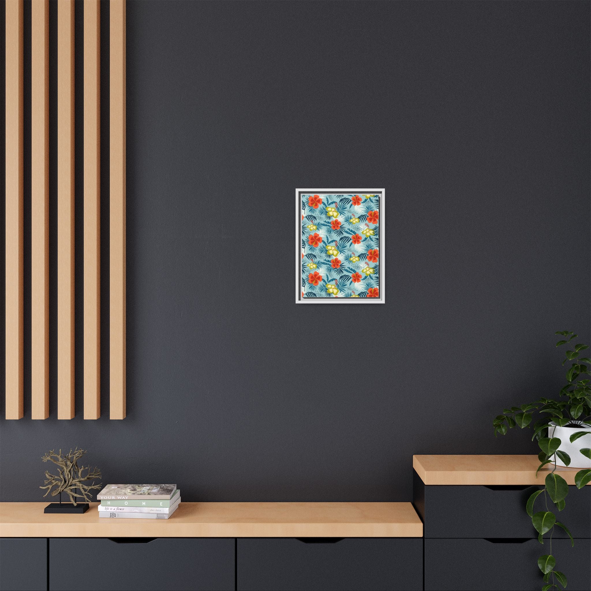 Tropical Summer Framed Matte Canvas Art