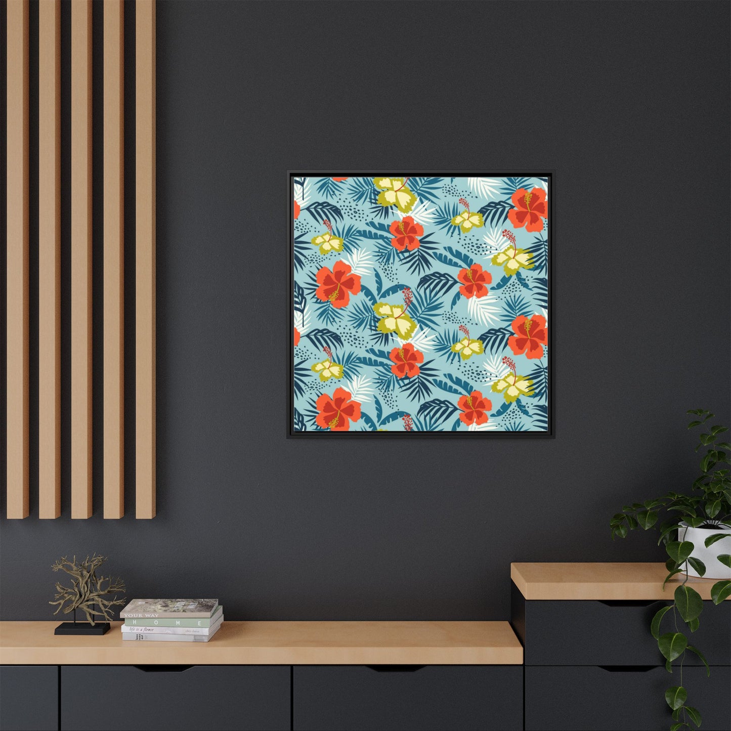 Tropical Summer Framed Matte Canvas Art