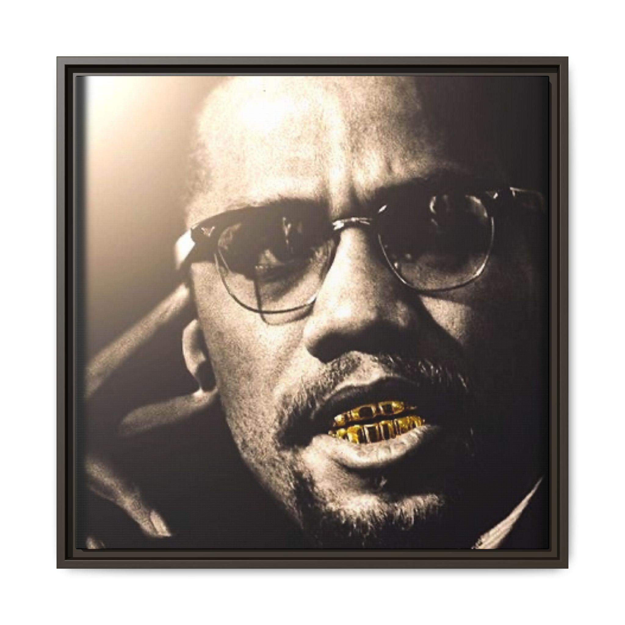 Malcom X  Matte Canvas, Framed (Multi-color)