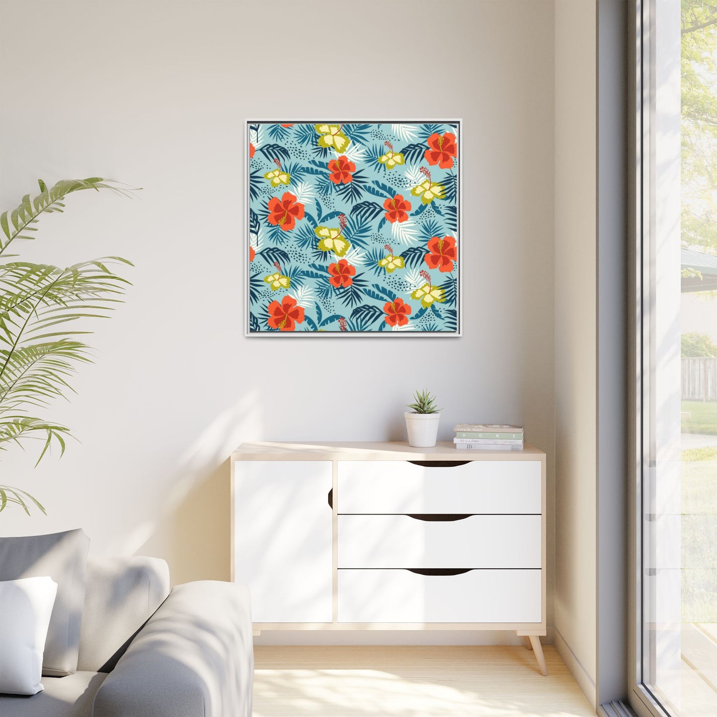 Tropical Summer Framed Matte Canvas Art