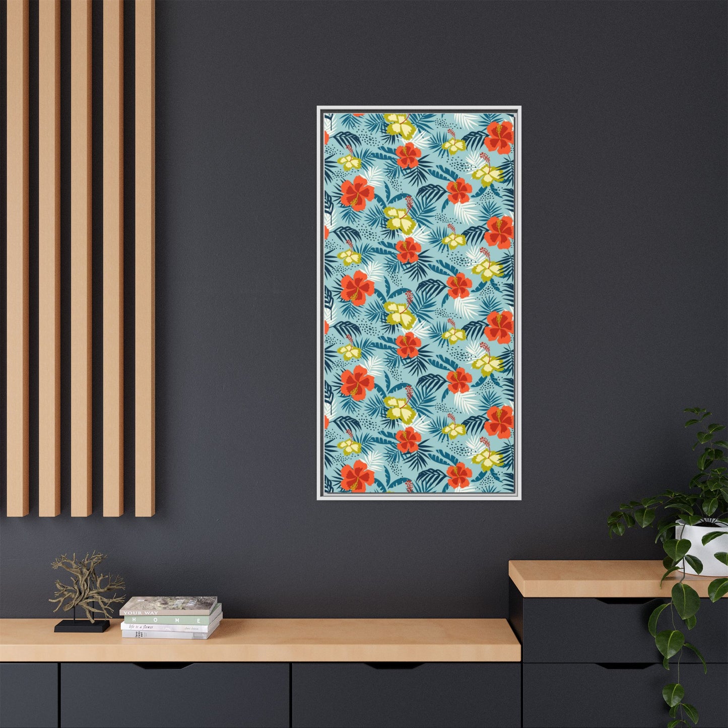 Tropical Summer Framed Matte Canvas Art